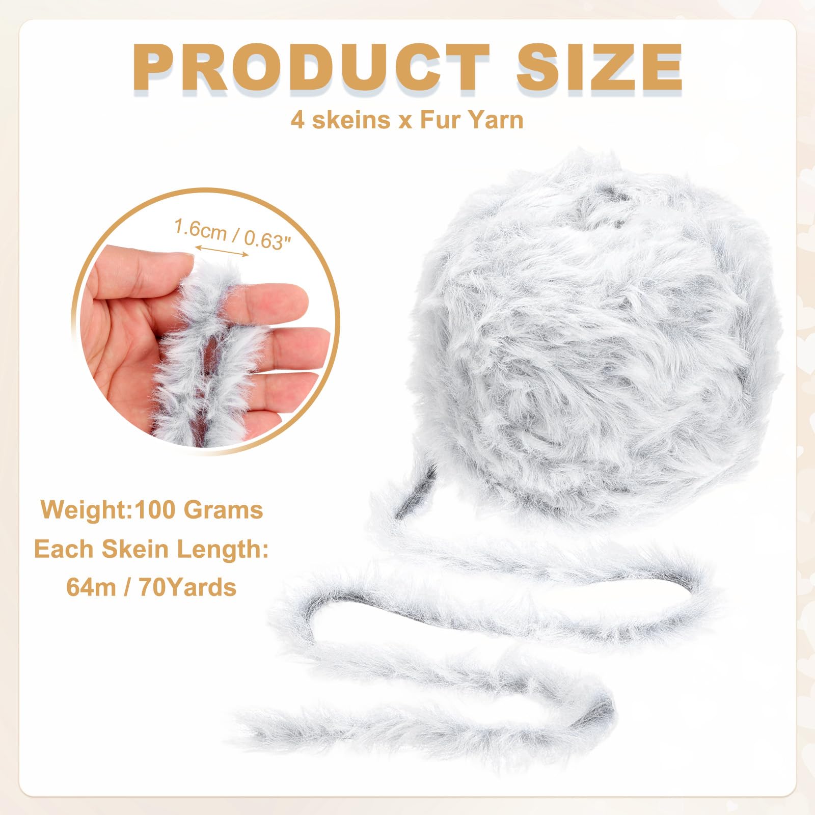 PATIKIL 70 Yards Fur Yarn - Image 2