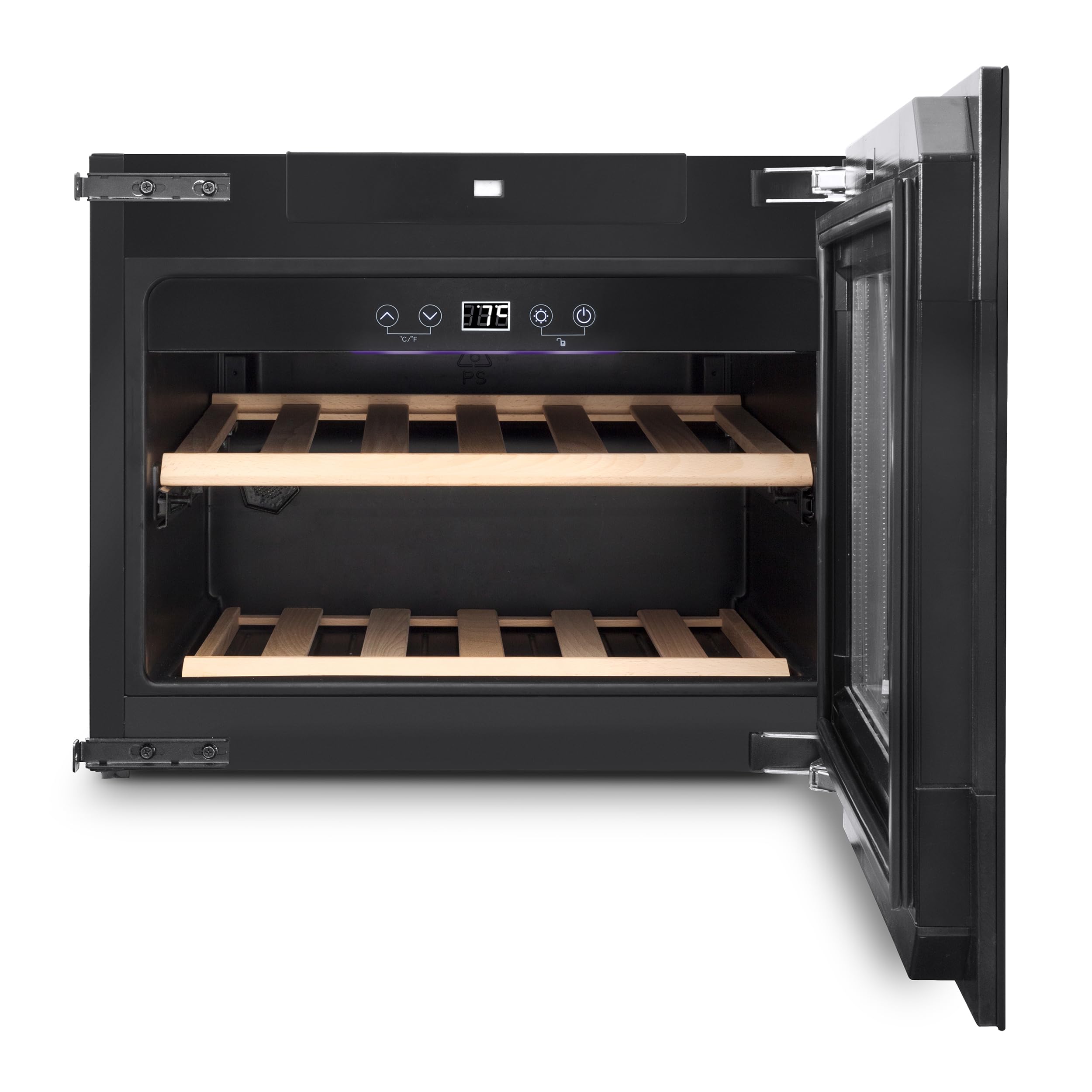 Caso WineDeluxe E 18 Einbau-Weinkühlschrank Kompressortechnik Touch-Bedienung Temperaturbereich 5-20 °C Schwarz