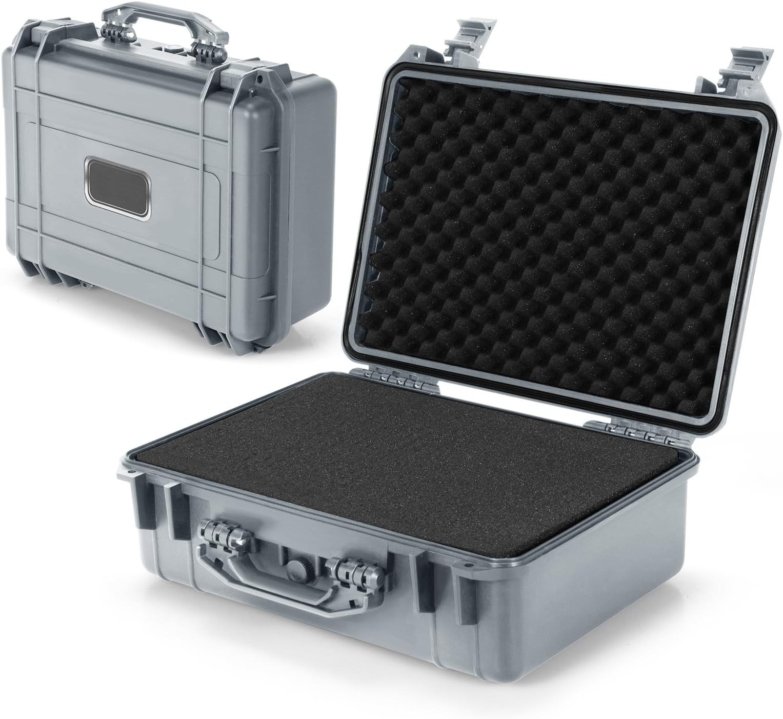 COSTWAY Portable Waterproof Hard Case, Compact Camera Case with Customizable Fit Foam, Dustproof Protective Tool Box for Electronics, Drones, Camera and Lens (Grey, 22 Inch, 56x44x22cm)