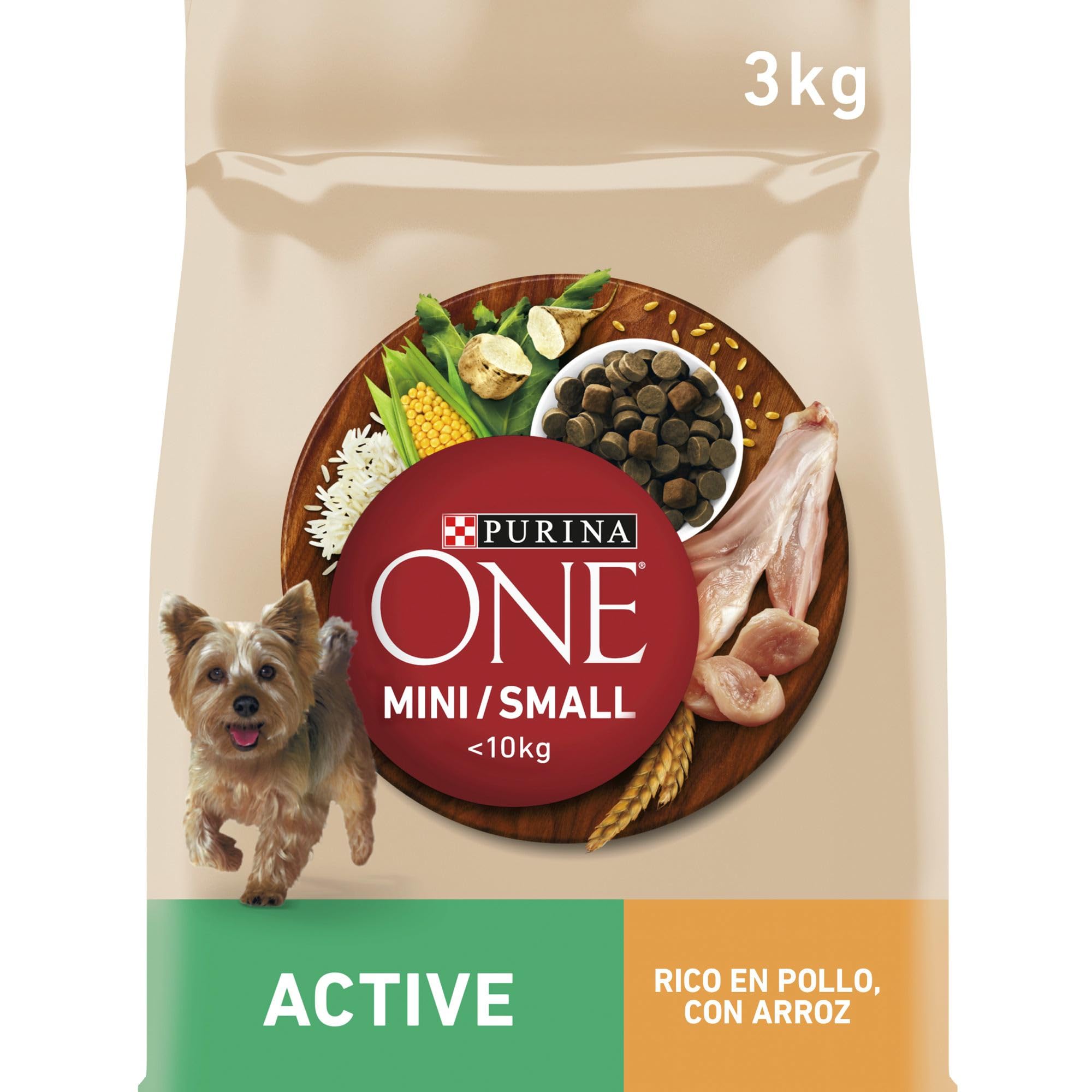 Purina ONE Mini <10kg pienso perro pequeño Activo Pollo 4x3 kg