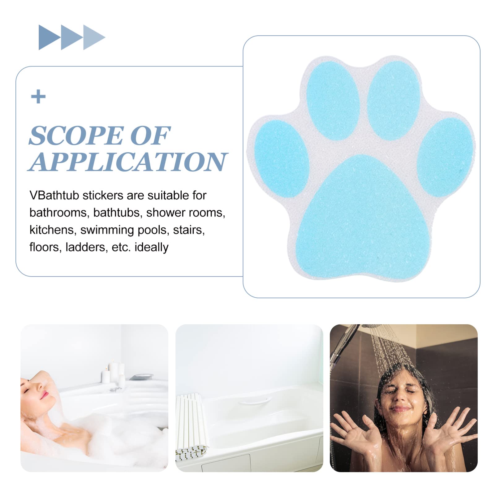 ABOOFAN 50piezas Pegatinas Antideslizantes Huellas De Patas para Bañera Decorativas y Autoadhesivas para Baños Duchas y Escaleras Protección Efectiva contra Resbalones