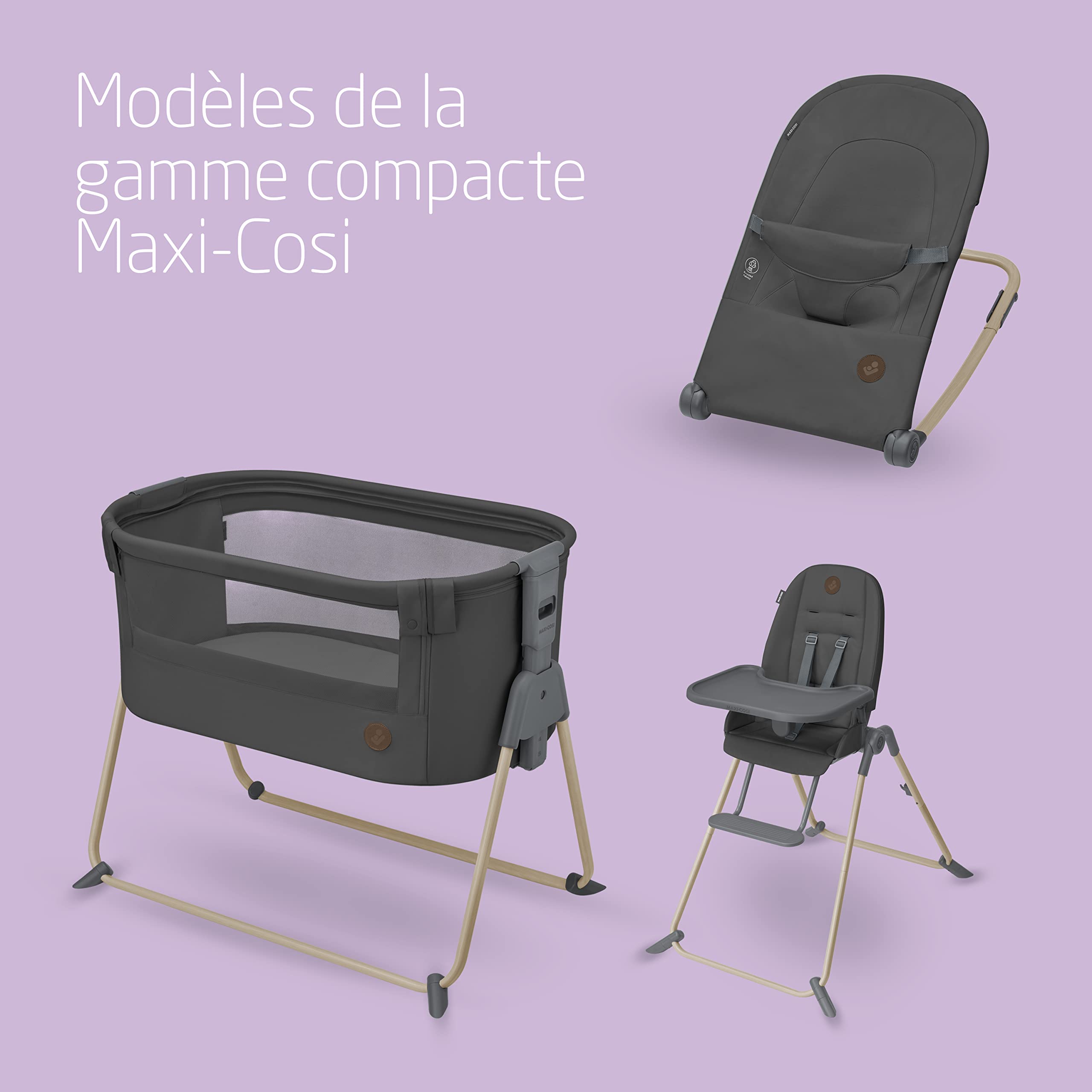 Maxi-Cosi Cododo Tori 2 en 1, Berceau bébé, Cododo, Pliage ultra compact, Léger, 5 hauteurs, Maille respirante, Tissus 100 % recyclés, de 0 à 6 mois environ, 0 à 9 kg, Beyond Graphite