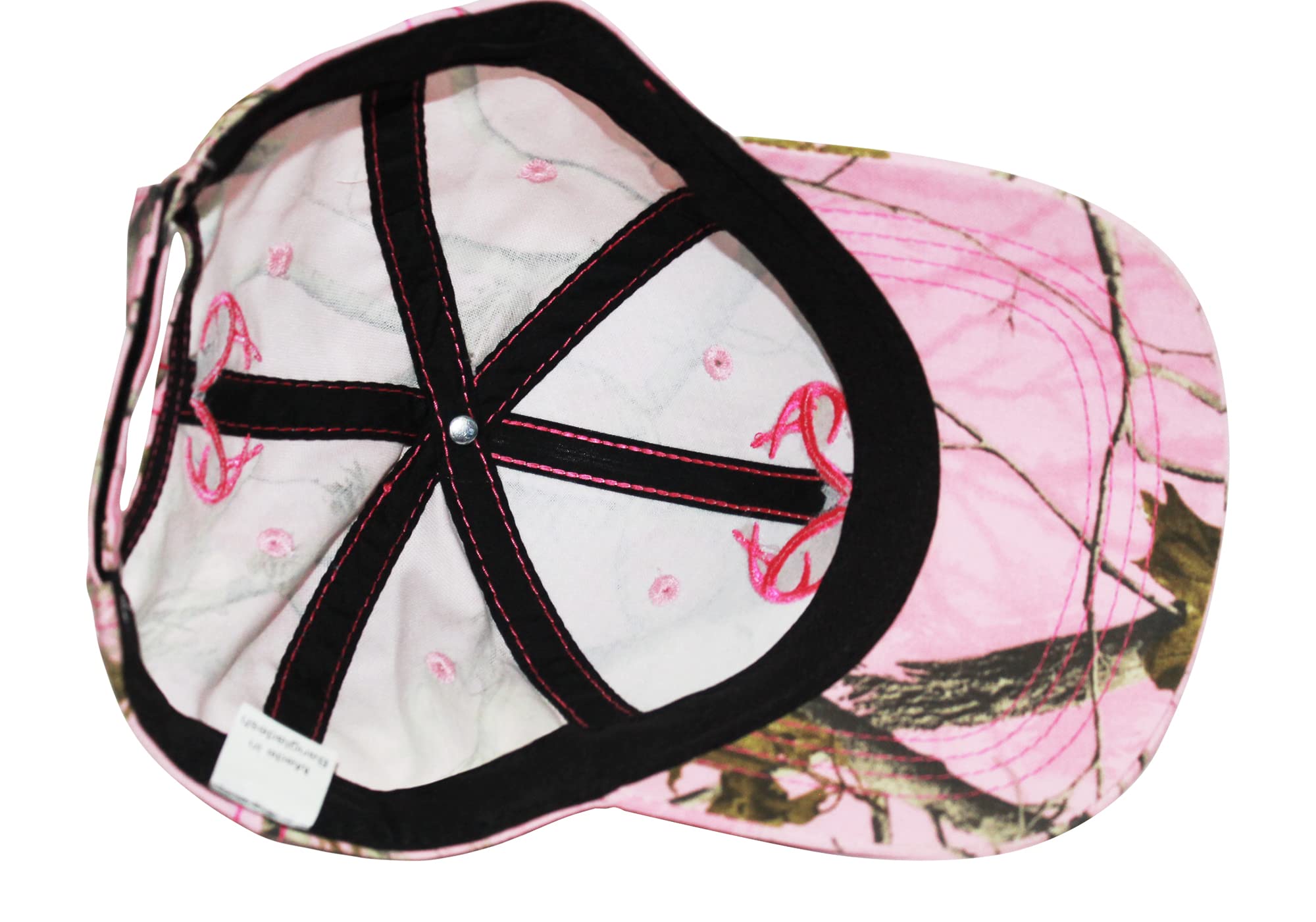 Realtree AP Damenmütze mit pinkem Camouflage-Logo, Schweißband, Stickerei, Klettverschluss hinten, leicht strukturiert, Ap Pink, Einheitsgröße