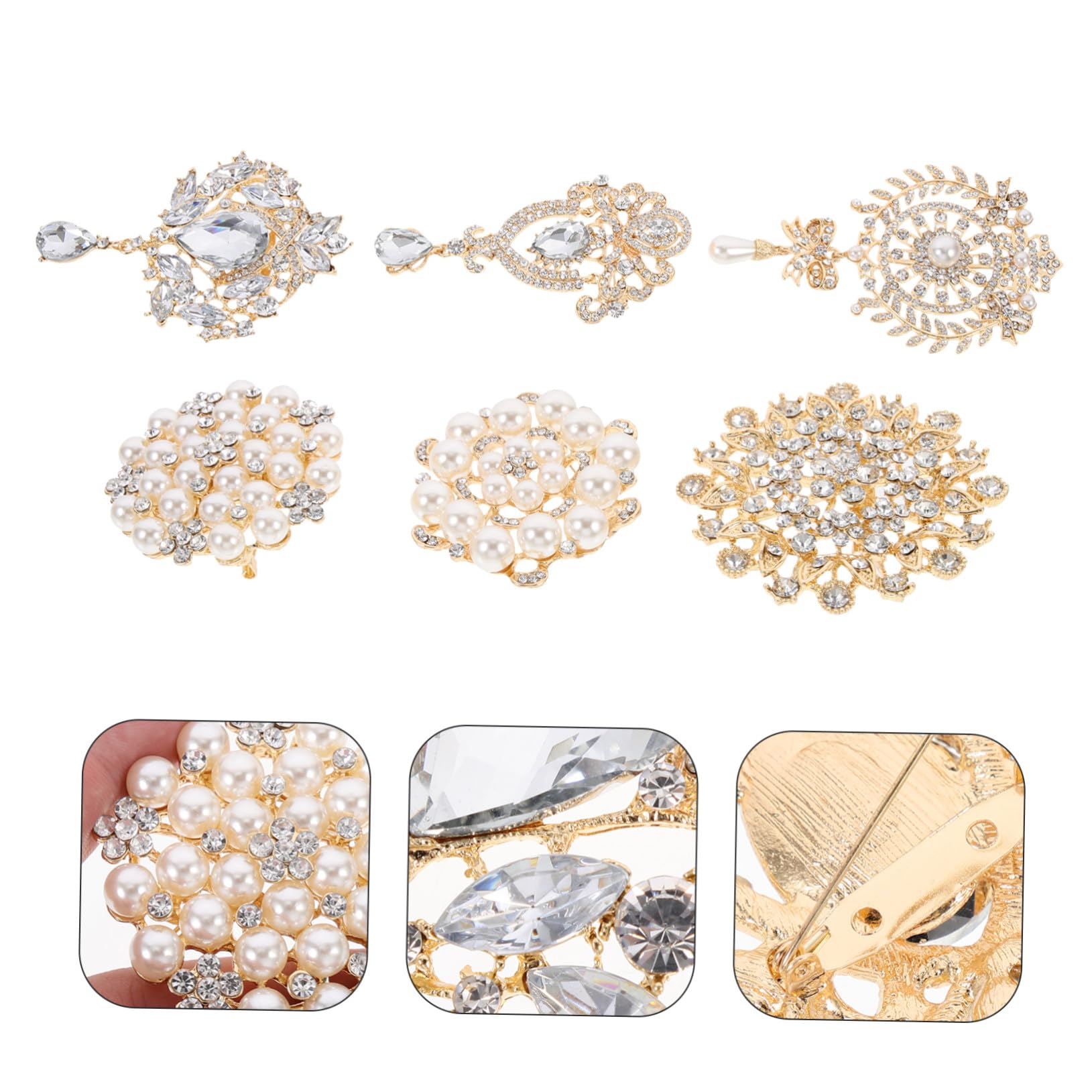 6pezzi Spilla Strass di Perle da Sposa Pinza per Damigella d Onore Spilla da Bavero Creativa per Donna Adatta Cocktail Appuntamenti e Feste