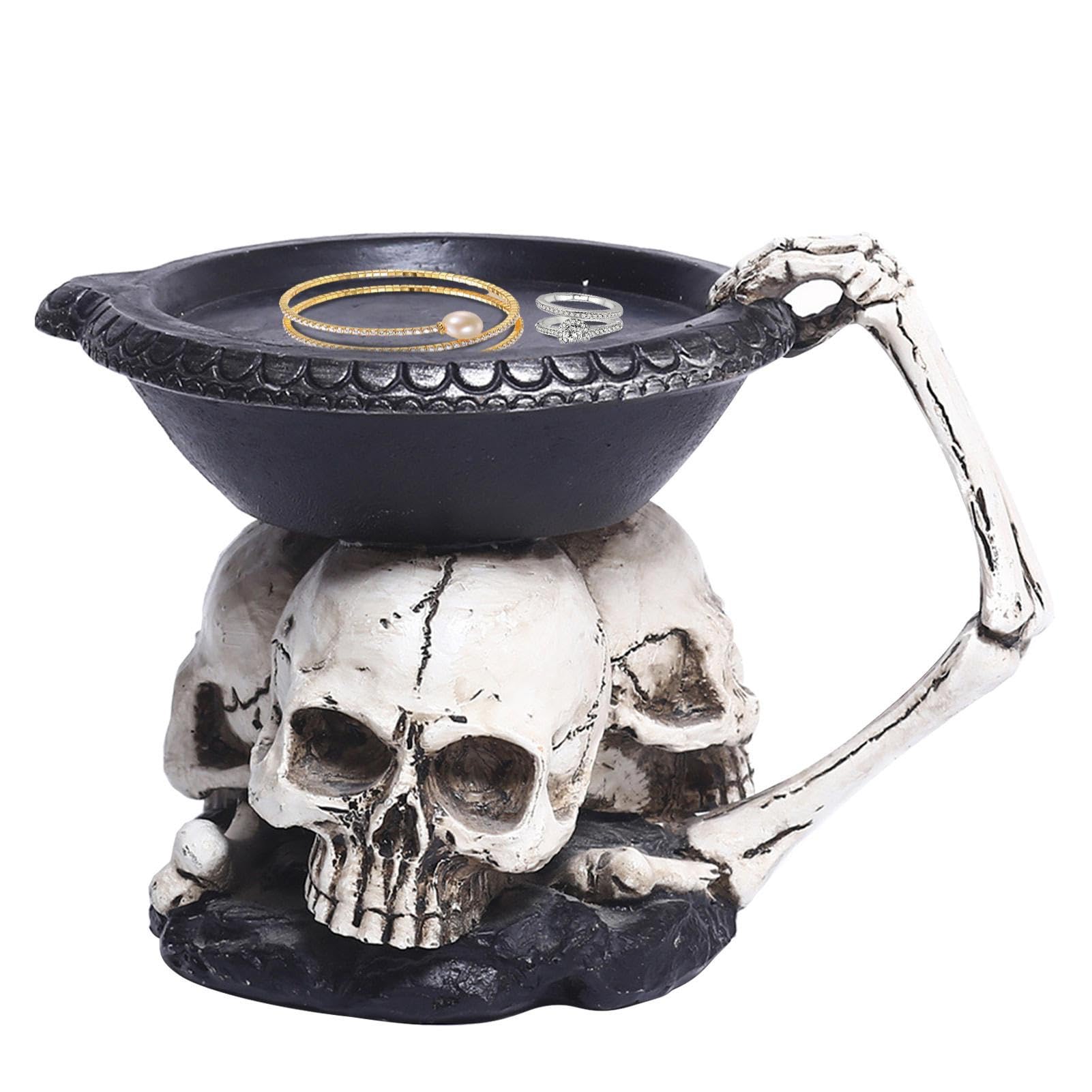 Bougeoirs en résine Halloween et décoration de table à manger style tête de mort