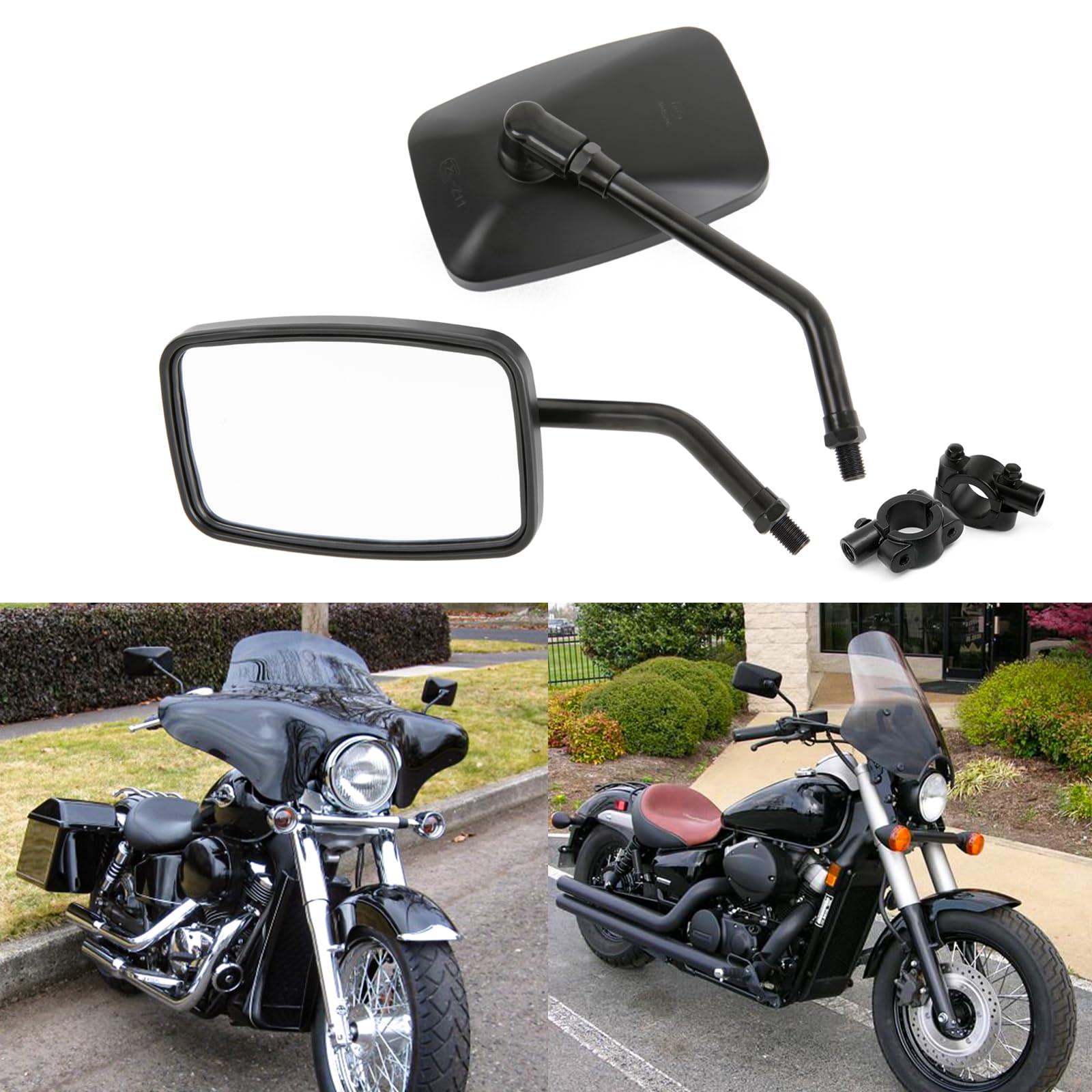 Rétroviseurs Moto Universels 8mm/10mm - Réglables 360°, Verre Transparent, Dos Carbone - Compatible Yamaha, Kawasaki, Honda, Etc.
