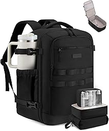 LOVEVOOK 40L Travel Backpack for Women & Men, TSA Approved Carry On Backpack with 3 Packing Cubes, Waterproof Personal Item Bag Fits 17" Laptop, Weekender Essentials Overnight Backpack for Trip
