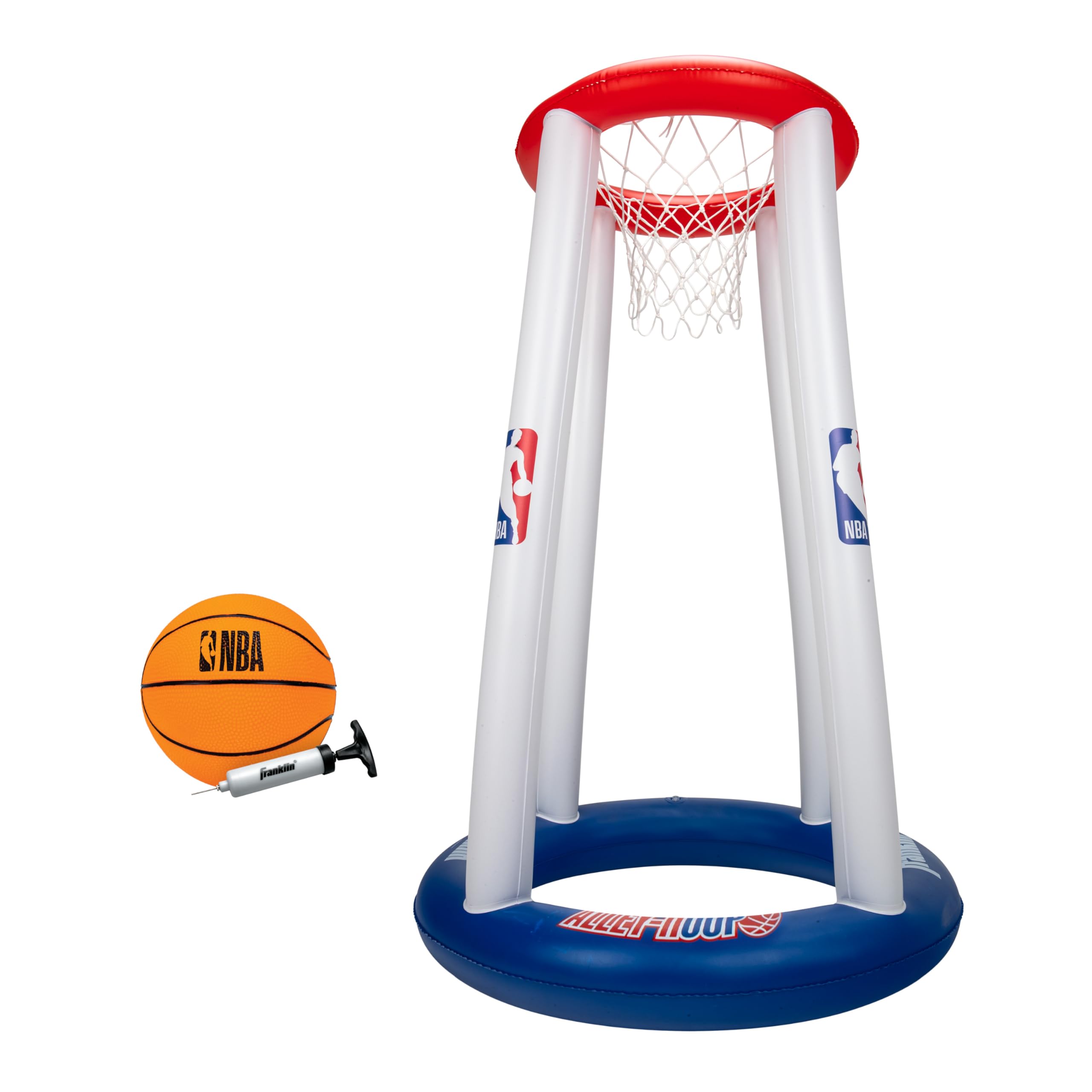 Franklin Sports NBA Alley-Hoop Kids Inflatable Toy Basketball Hoop Set - Indoor + Outdoor Mini Inflatable Hoop + Basketball Set for Kids Ages 3+ - Boys + Girls Basketball Toy - 48" Inches