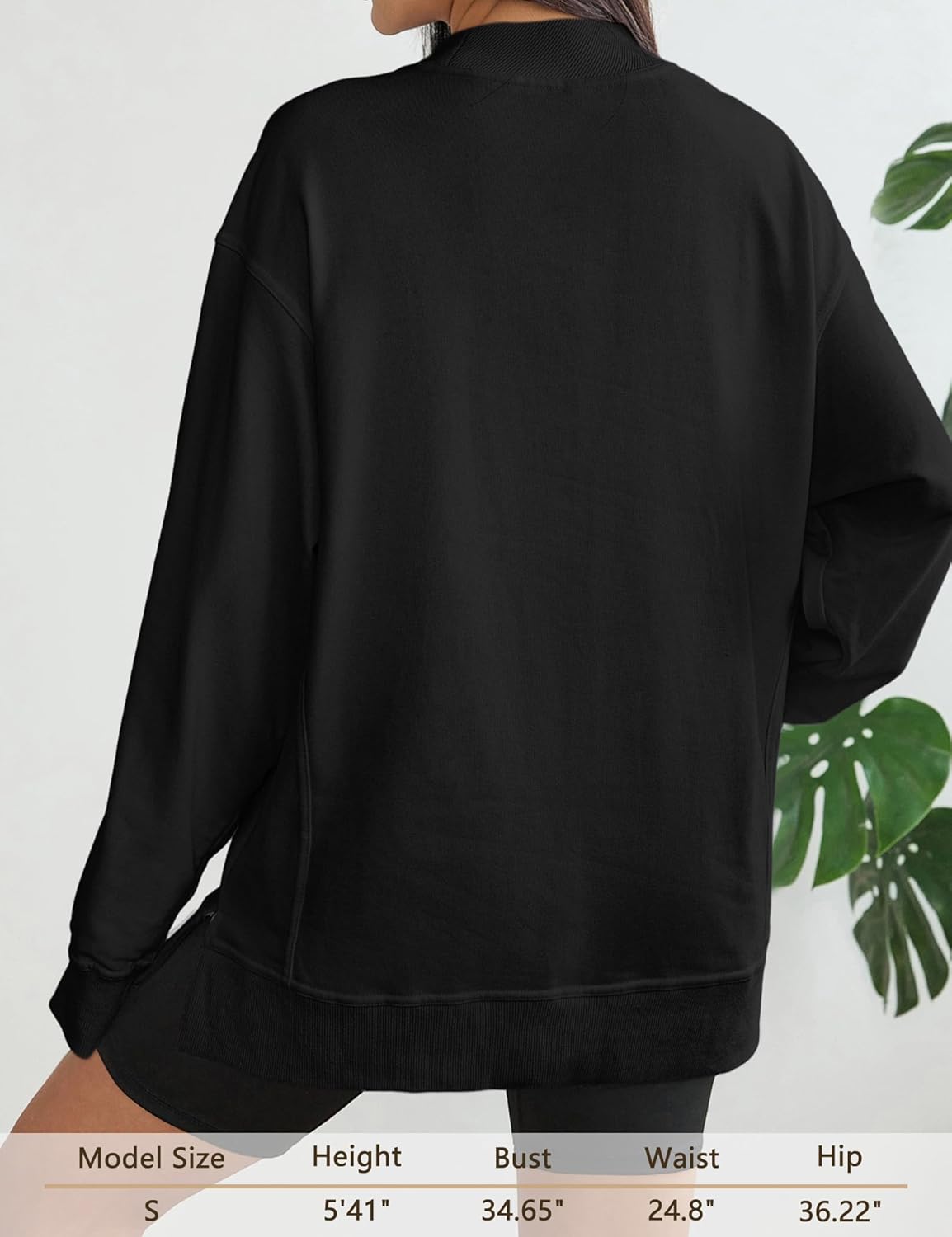 DittyandVibe Women's Long Oversized Sweatshirts Mock Neck Pullover Long Sleeve Side Split Tops with Pocket - Image 4