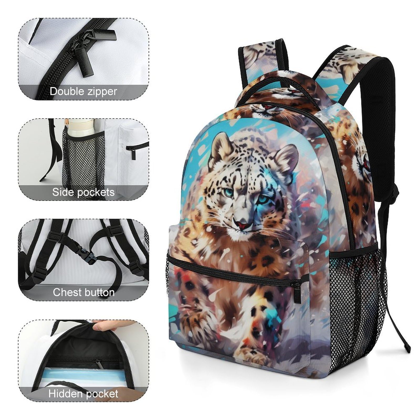 elefante d'arte Zaino Scuola Media Animale Zainetto Da Viaggio Design Ergonomico Borse Da Scuola Per Scuola Materna Zaino