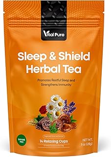 Sleep & Shield Organic Herbal Tea For Restful Sleep, Boosts Immunity, Natural Relaxation, Stress Relief