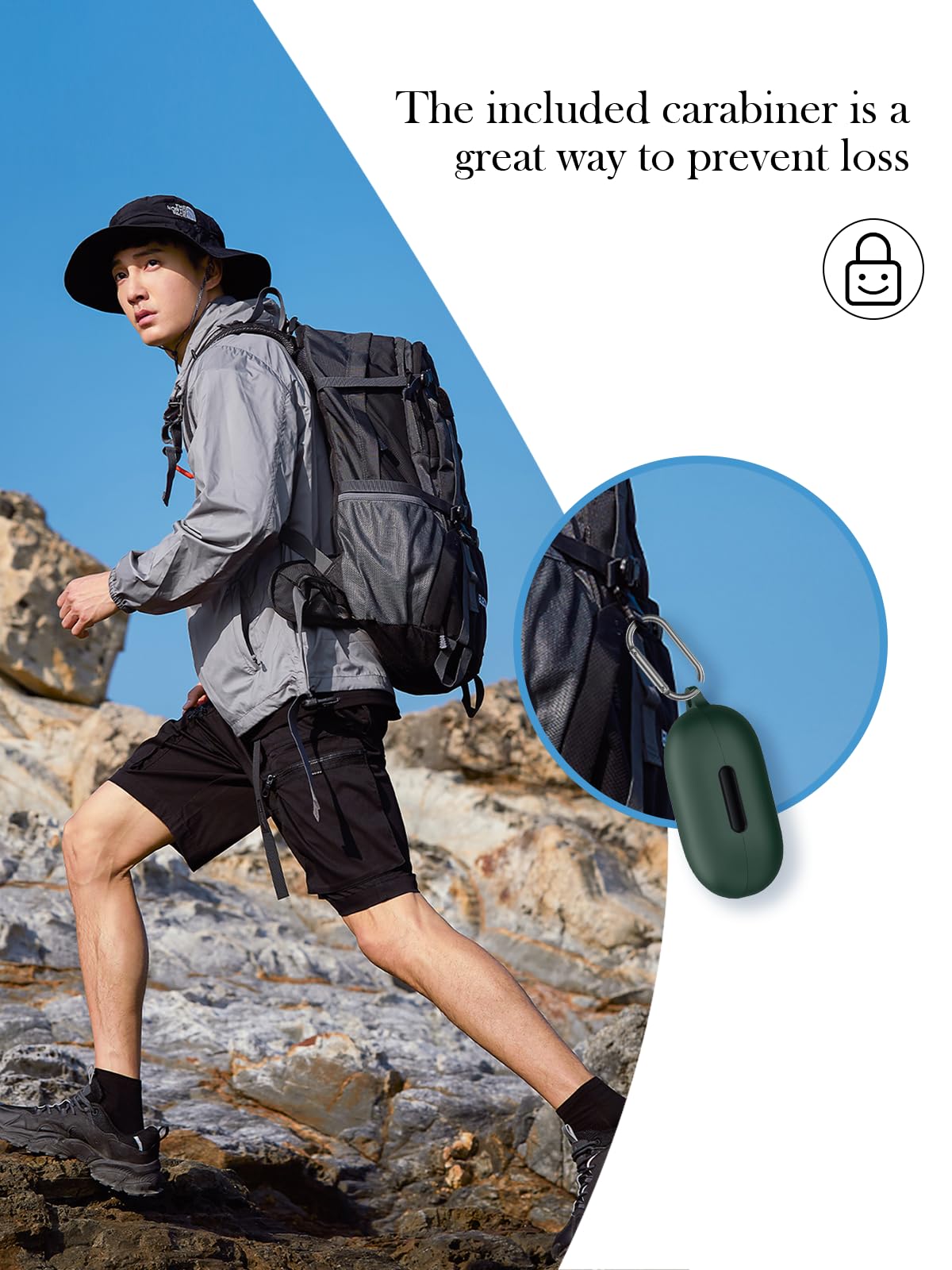 Funda para Soundcore by Anker Space A40 Adaptive Active Noise Cancelling Auriculares inalámbricos, protección suave, funda de silicona BOVUGAC para Soundcore Space A40 con llavero, kit de limpieza y