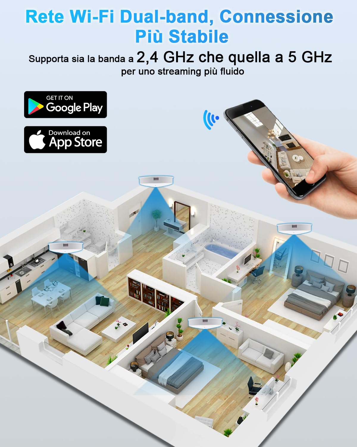 Telecamera Nascosta Spia WiFi 5G, Microcamere Spia Senza Fili, 1080P Mini Spy Cam Visione Notturna Rilevamento di Movimento, Tuya Videocamera Sorveglianza per Casa e Ufficio