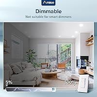 Vista 7 de Amico Iluminación empotrable LED 5CCT de 5/6 pulgadas, paquete de 20 unidades, luces LED planas ultrafinas tipo lata de 1050 LM, regulables