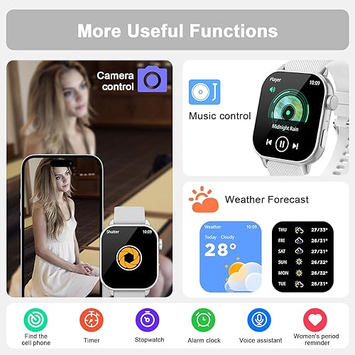 Miniatura 8 de Reloj inteligente para hombres y mujeres, 1.85 pulgadas AMOLED HD reloj de fitness con más de 120 modos deportivos, llamada Bluetooth, frecuencia