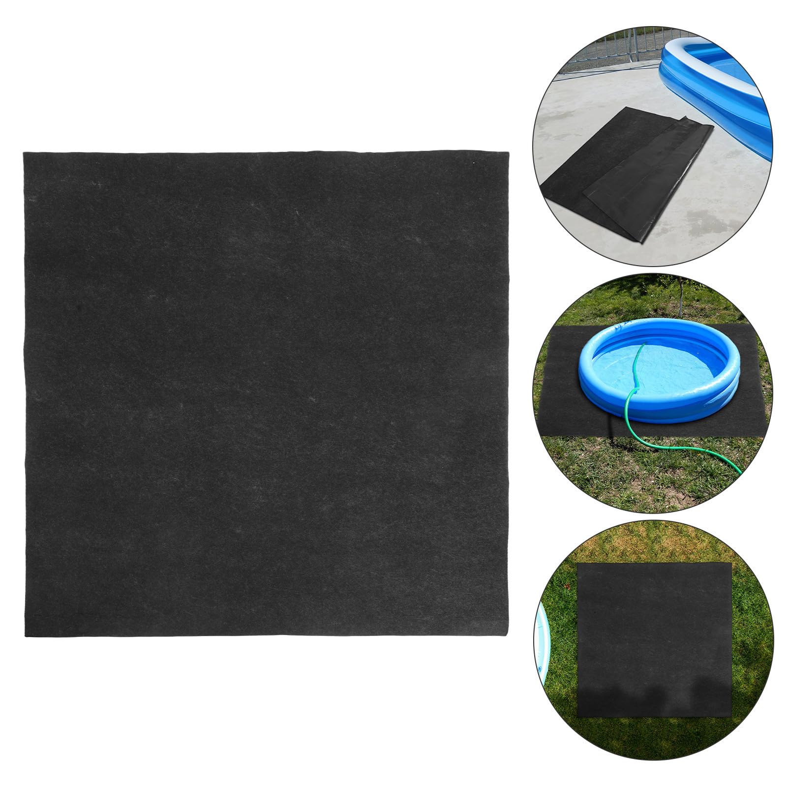 YARNOW Tapis de Spa au Sol 1 Pièce en Feutre PE Noir, Antidérapant