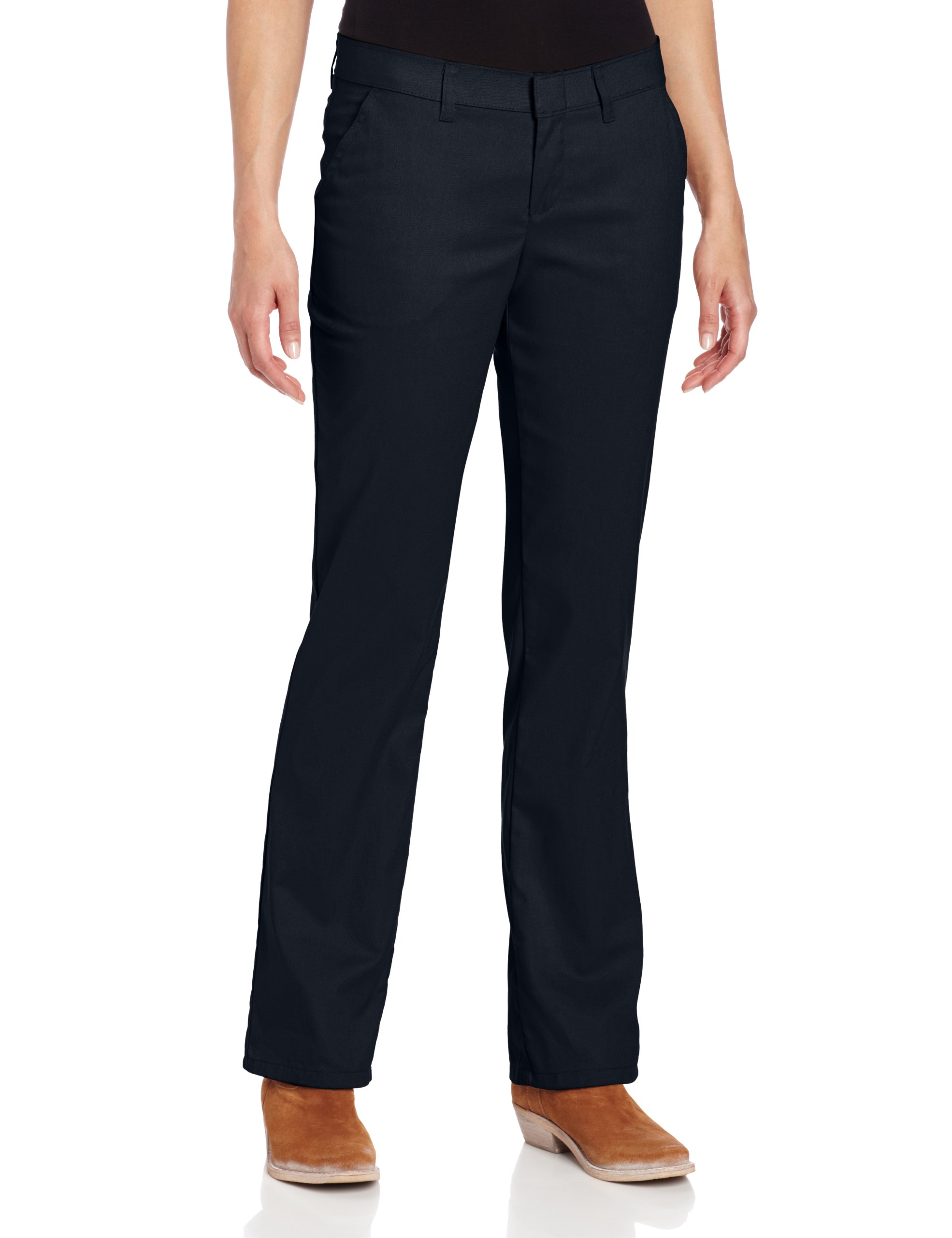 Dickies Womens Wrinkle Resistant Flat Front Twill Pant with Stain Release Finish