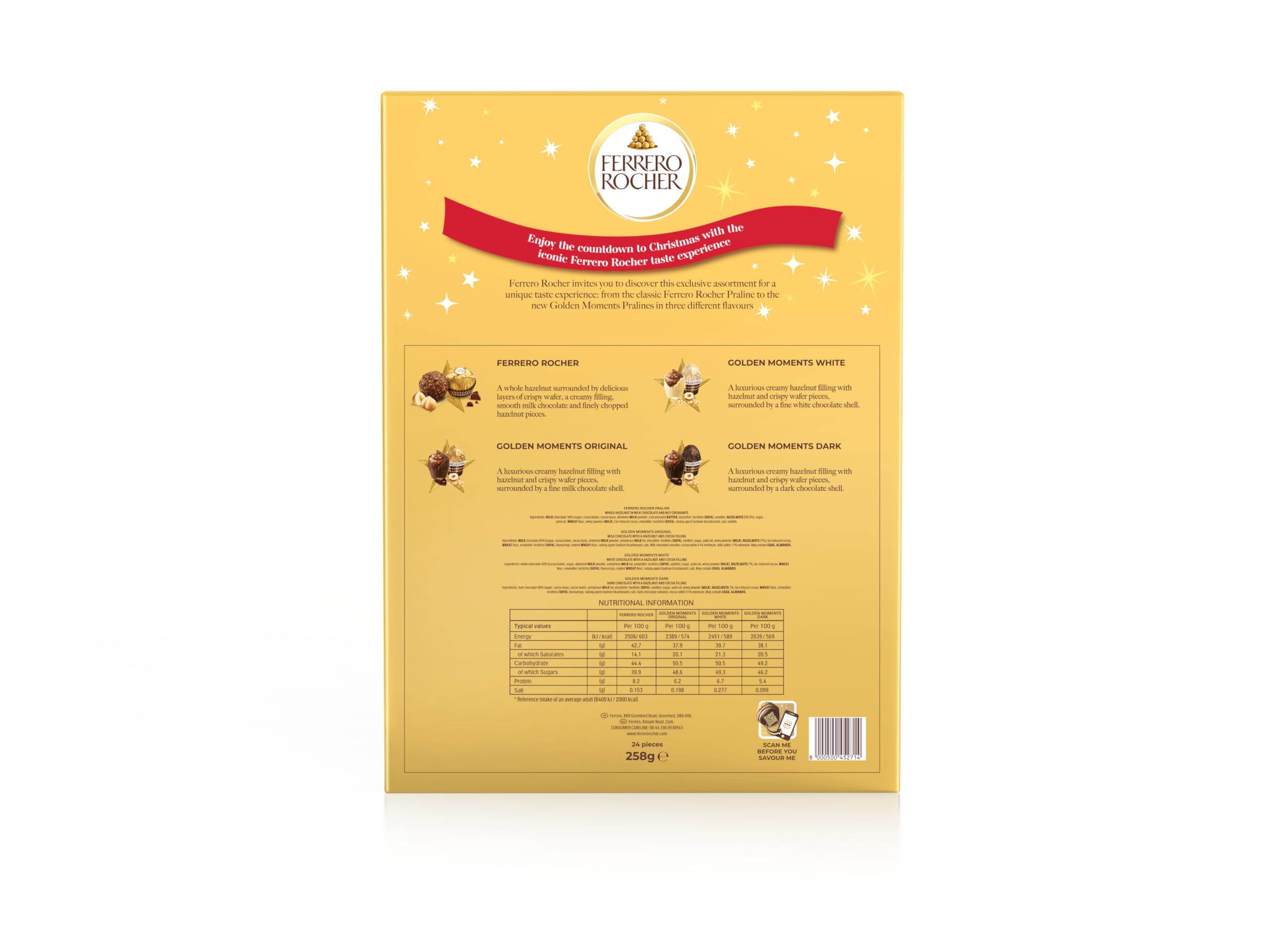 Calendario de Adviento Ferrero Rocher Golden Moments 258 gramos