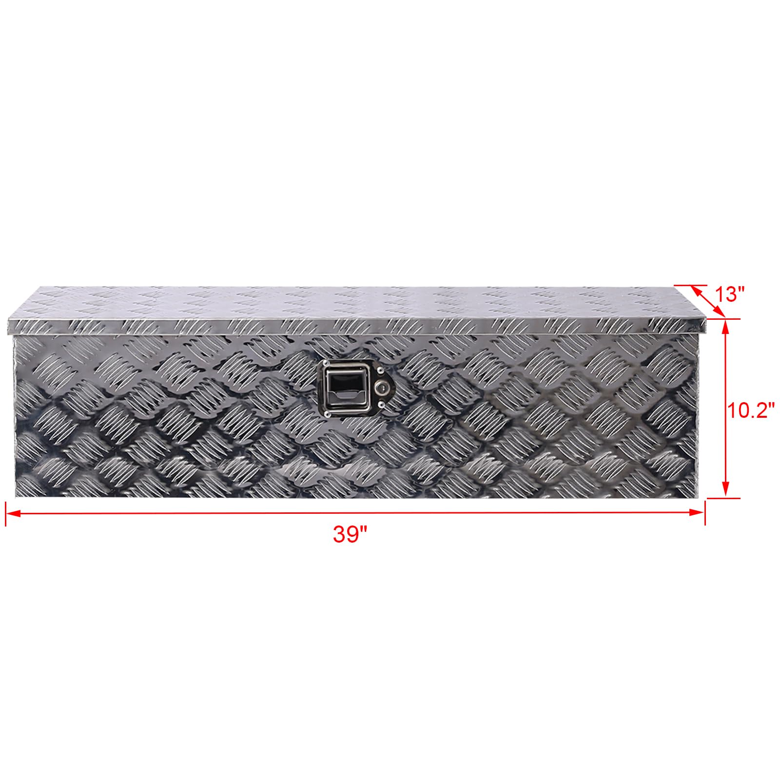 Werkzeugkiste für LKW, 99,1 cm, wasserdicht, robust, Aluminium, mit Schloss und Schlüsseln, 5 Stangen, breit, 99,1 x 33 x 25,4 cm