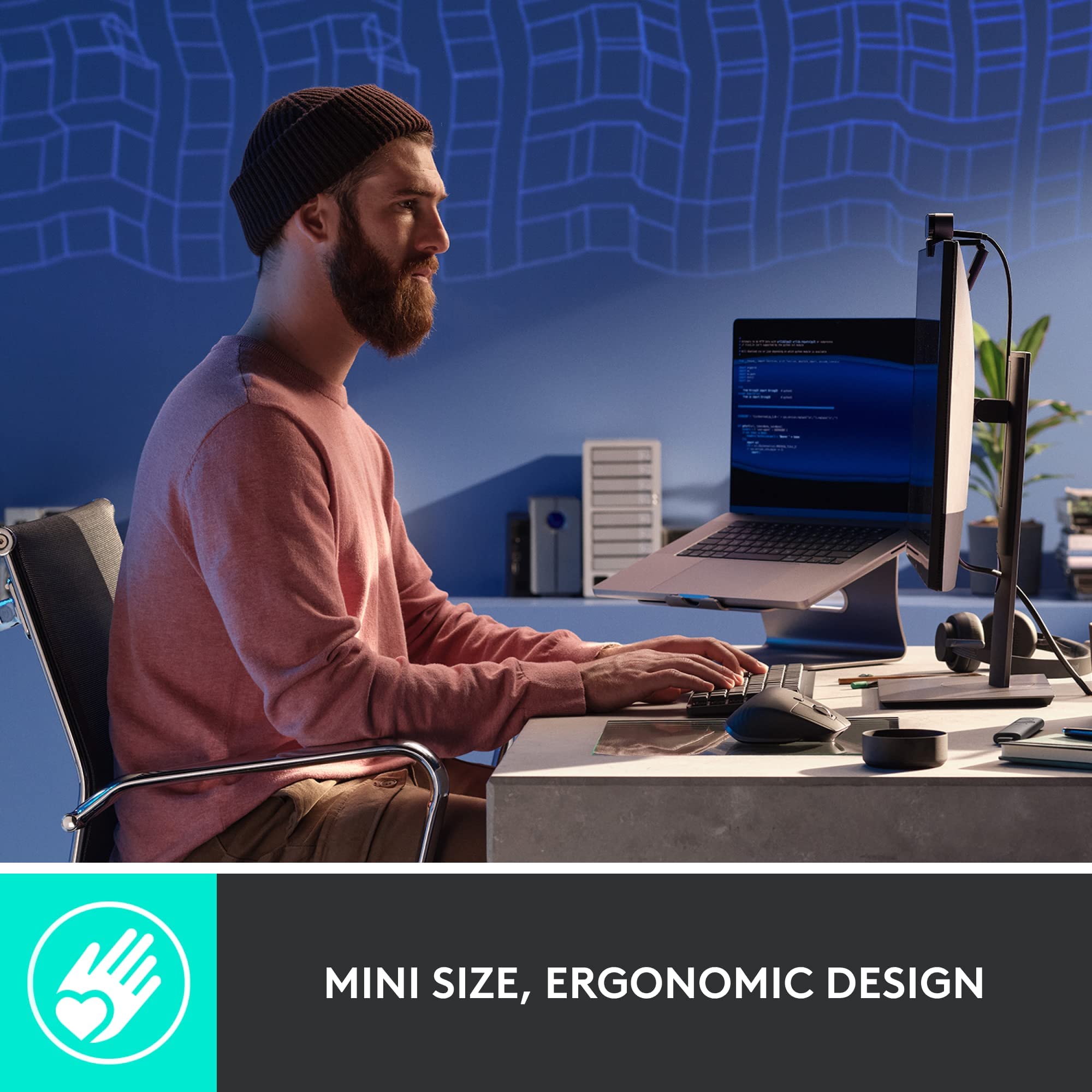 Logitech MX Mechanical Mini Tastiera Retroilluminata Wireless, Bluetooth, USB-C, Layout QWERTY US Intl, Grigio