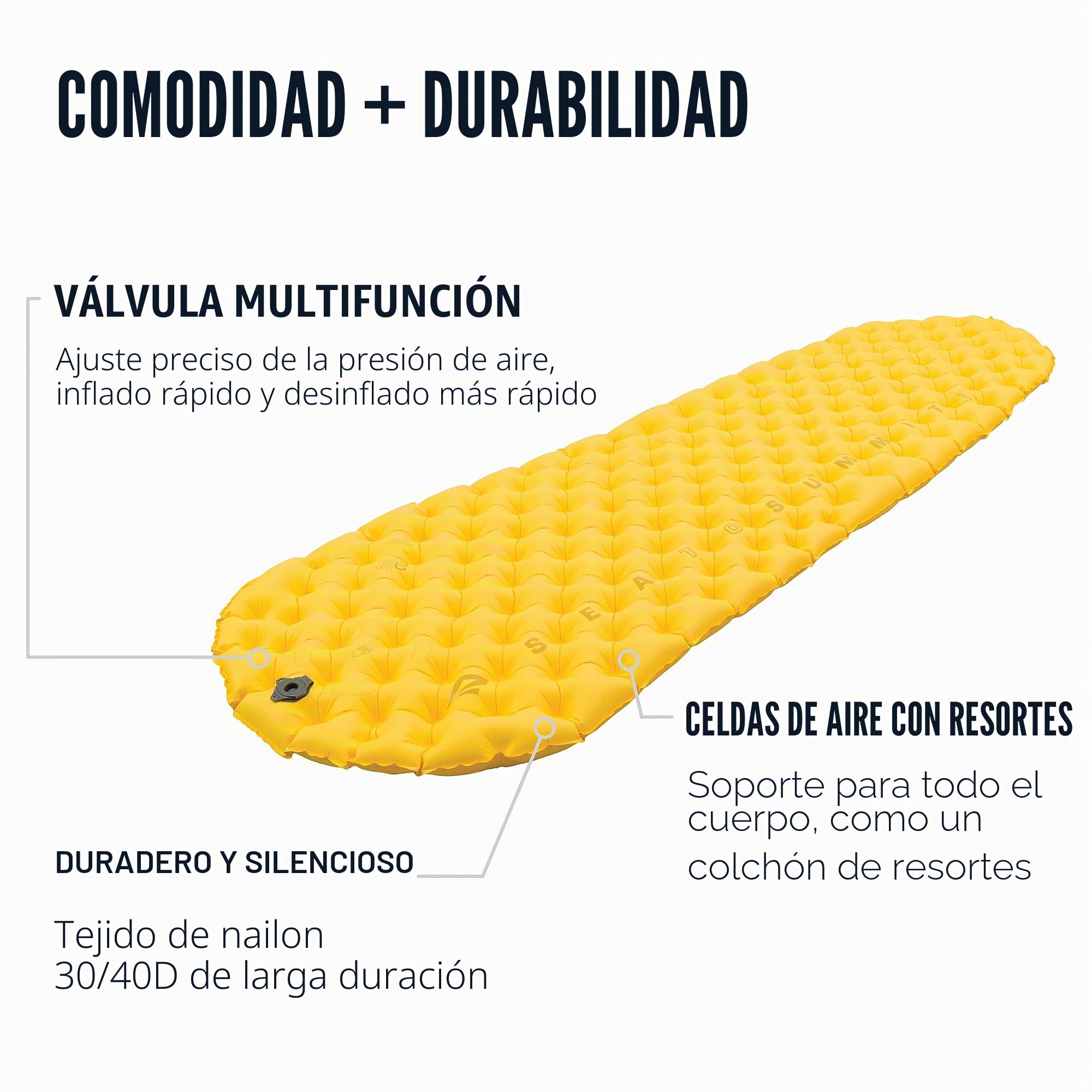 SEA TO SUMMIT Colchoneta Hinchable - ASC - Ultralight Mat R Color: Amarillo