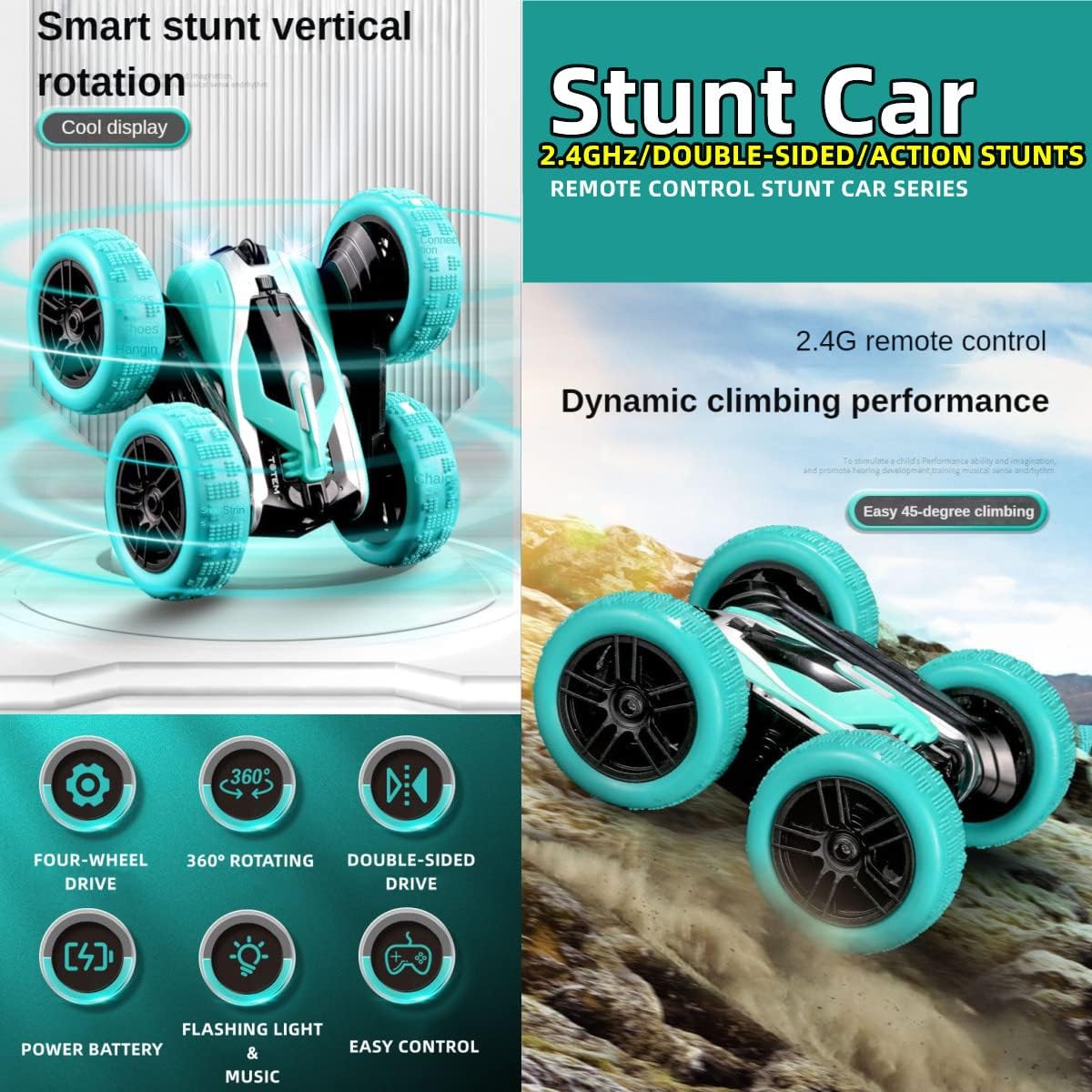 VCKK RC Car Toys Remote Control, Stunt Car for 8+ YearOld Boys Girls