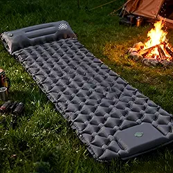 Colchonete Camping Colchão Inflável Solteiro, Acampamento Acessorios，Praticidade e Conforto