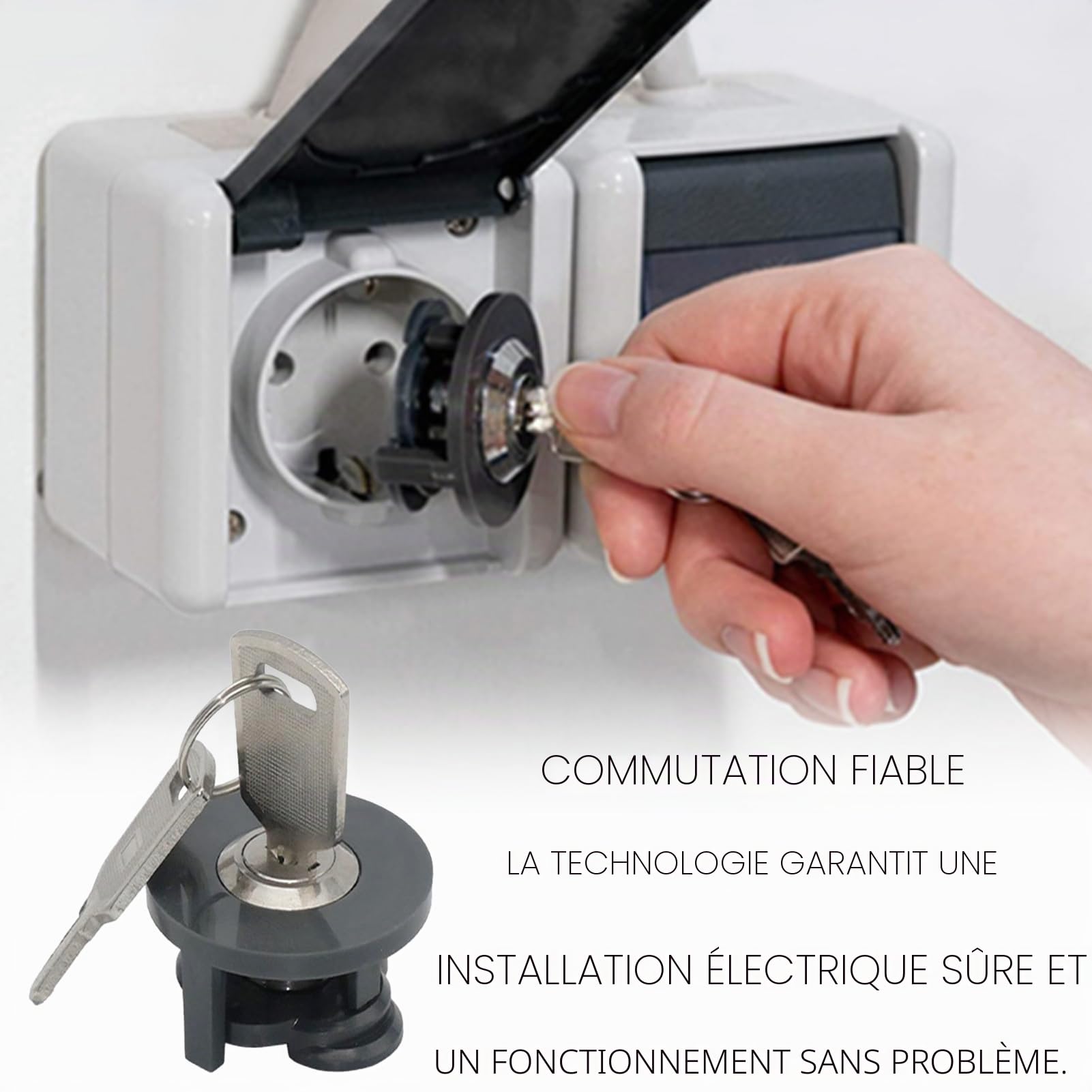 2 Pièces Verrou de Prise,Prise verrouillable,Prise Empêche,Verrou de contact pour prise électrique de sécurité,pour prises Allemagne，empêche Le vol d'électricité et Les Contacts accidentels.