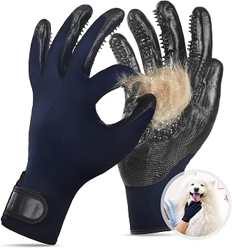 Pet Grooming Glove, Dog Cat Hair Remover Gloves for Long/Short Hair