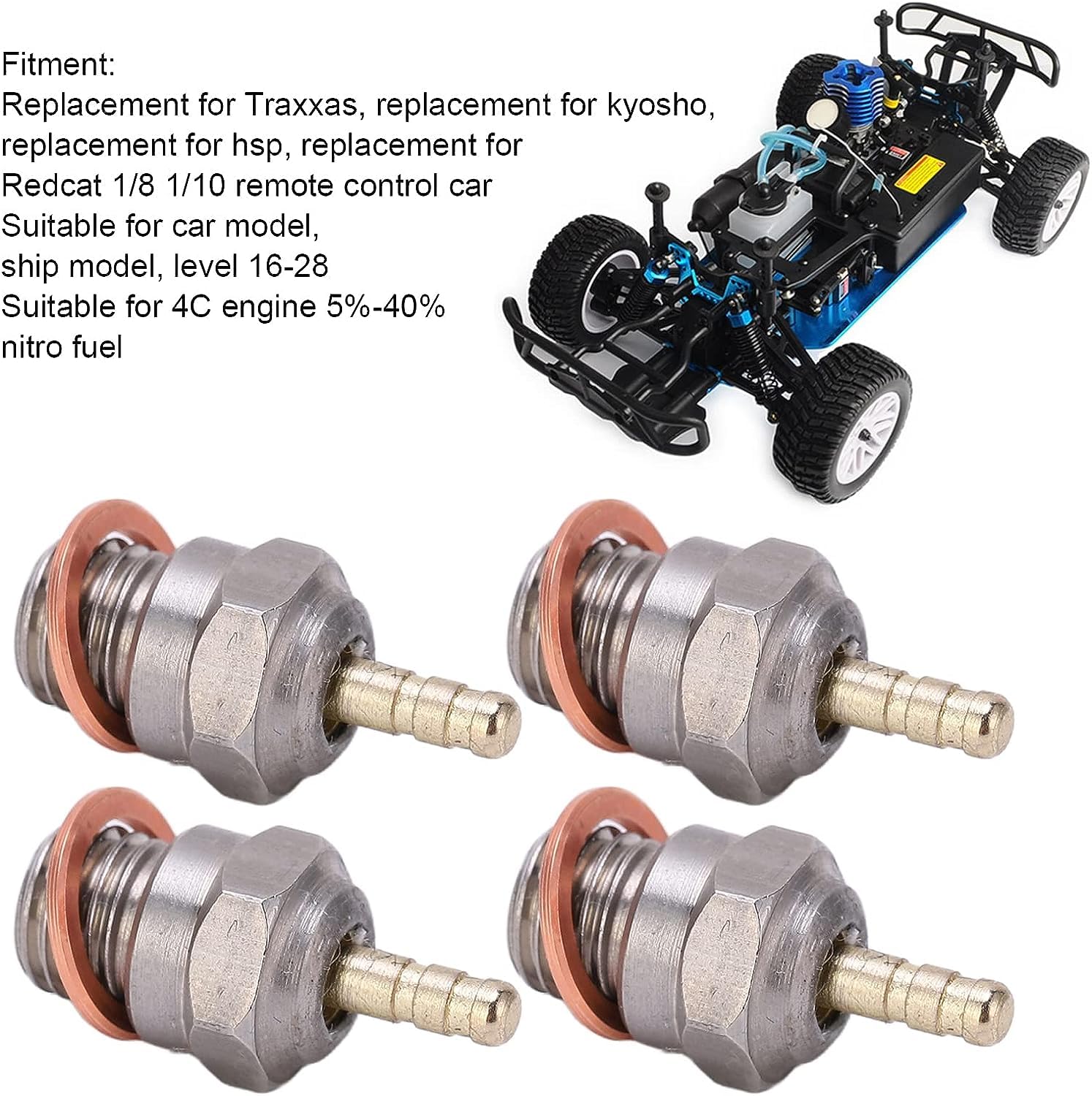 ラジコンエンジンプラグ Amazon.co.jp: ホットグロープラグ、4個/セットスチール+ブラスホット