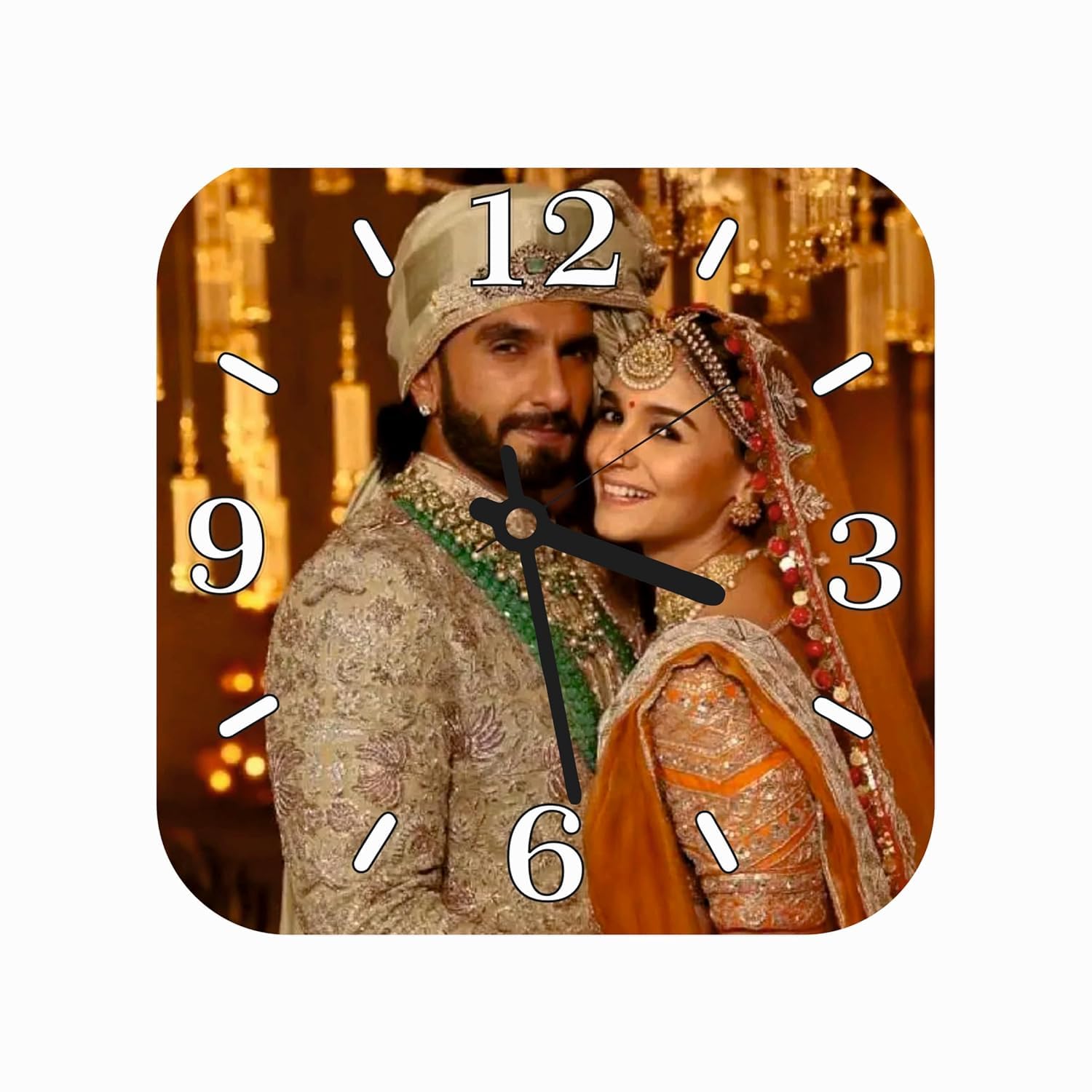 Custom Picture Clock with Multiple Patterns | Elegant Wall Décor | Ideal Gift for Family, Couples & Celebrations Size 12x12 inch Customise Option (Square)-image-18