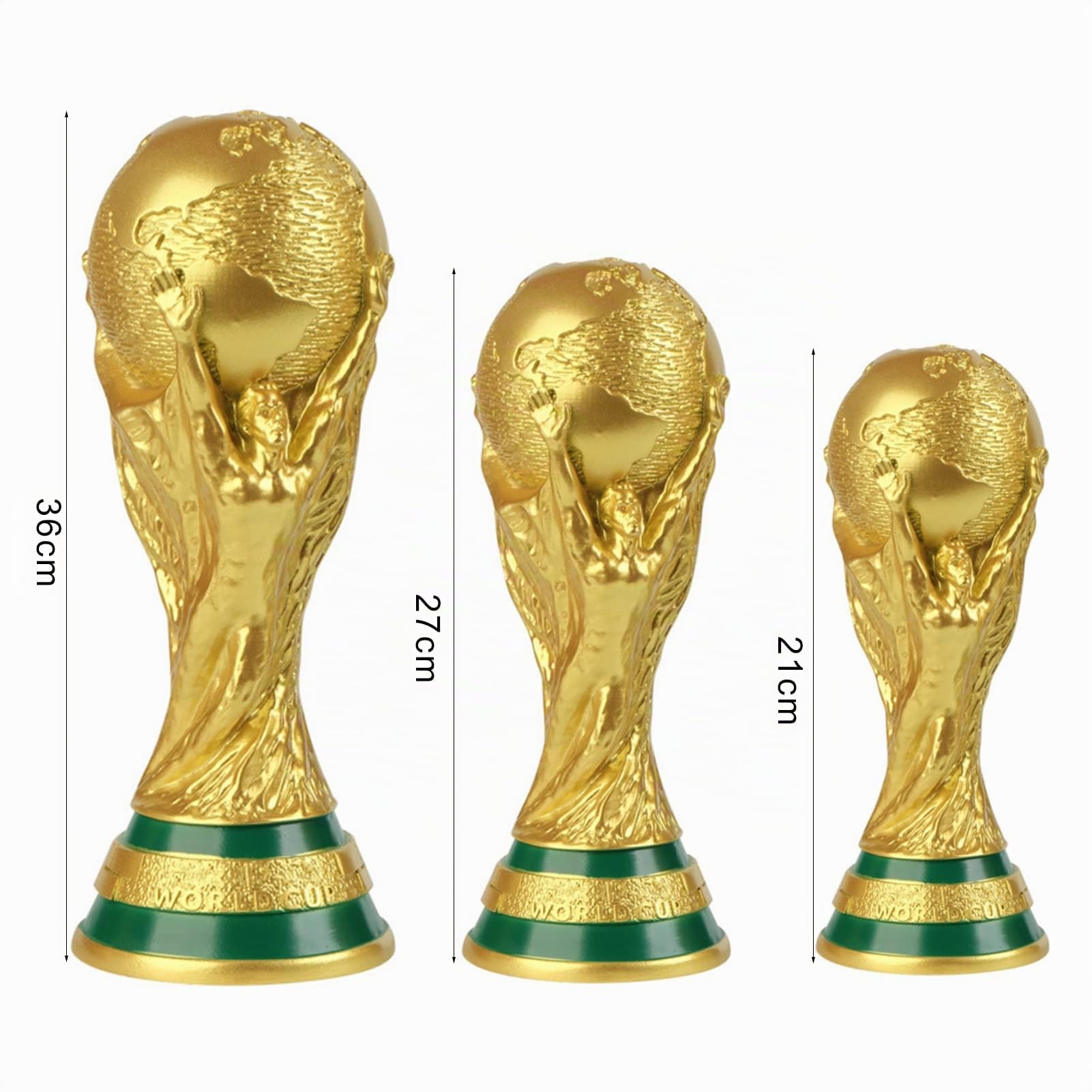SpirWoRchlan Réplica del Trofeo de la Copa del Mundo de Fútbol, Estilo Copa Hércules Campeón, Recuerdo Coleccionable de Resina para Fútbol para Fans, Exhibición para Oficina, Bar, Discoteca (36 cm)