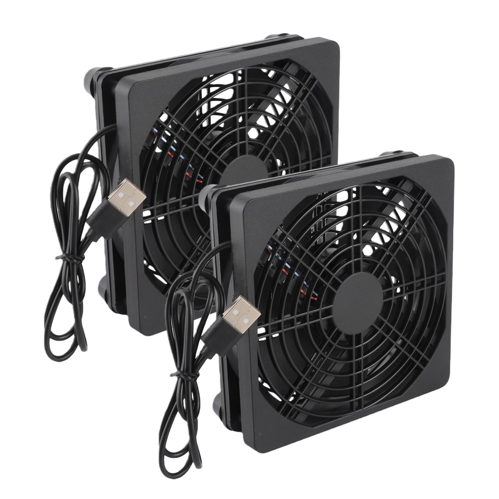 Akozon Ventilador de la Caja de la Computadora 2 Piezas Ultra Silencioso Ventilador de Enfriamiento Silencioso Interfaz USB Mute Ventiladores de Chasis 5V PC Cooler PC Cojinete de Larga