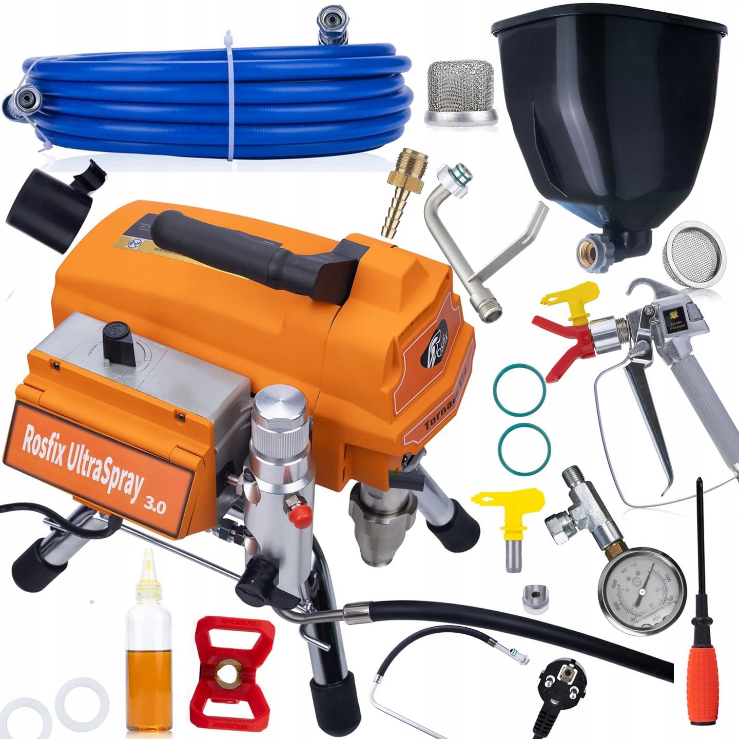 AGREGAT MALARSKI HYDRODYNAMICZNY Z AKCESORIAMI 3000W + ZBIORNIK NA FARBE 6L