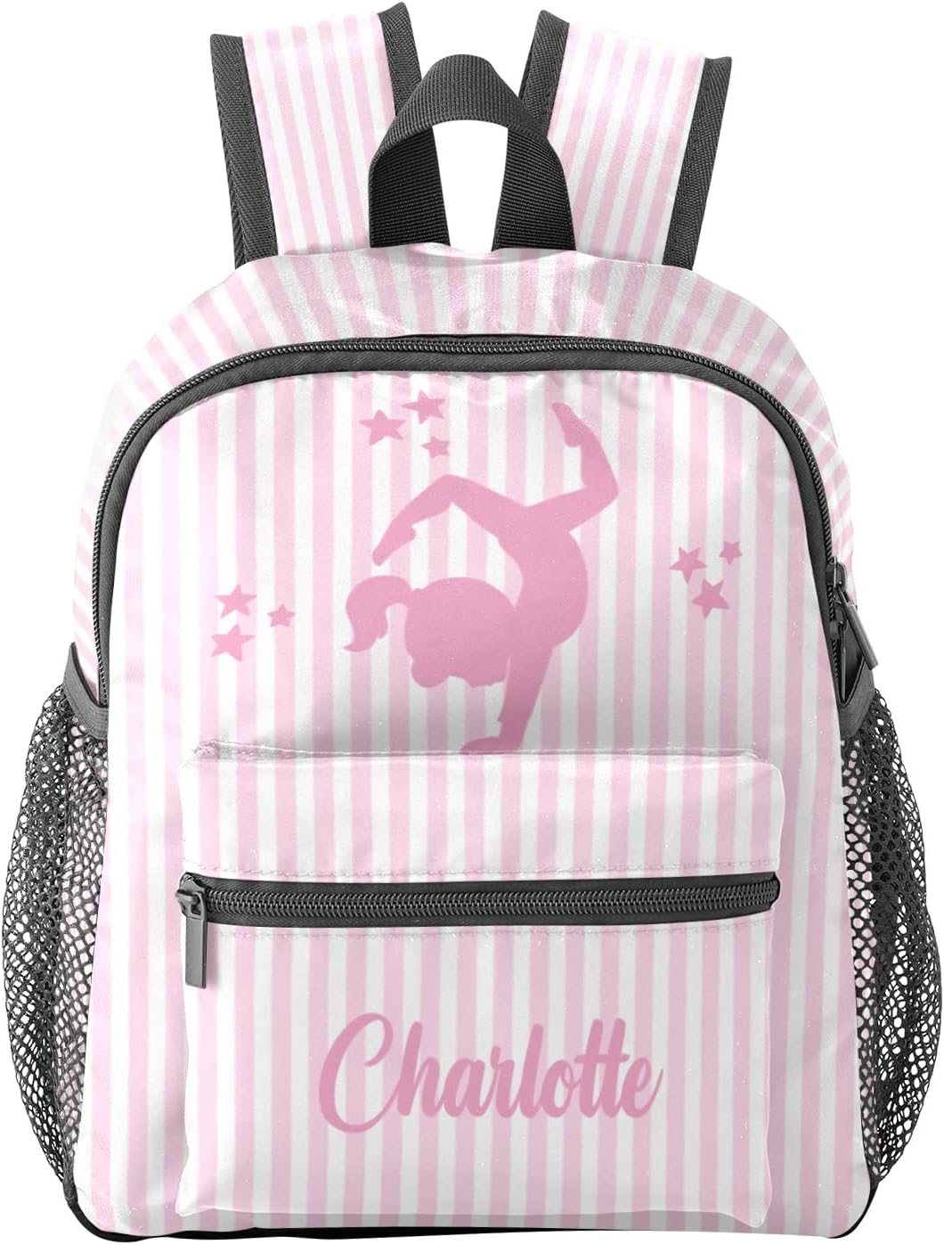 Grandkli Gymnastic Striped Pink Personalized Kids Toddler