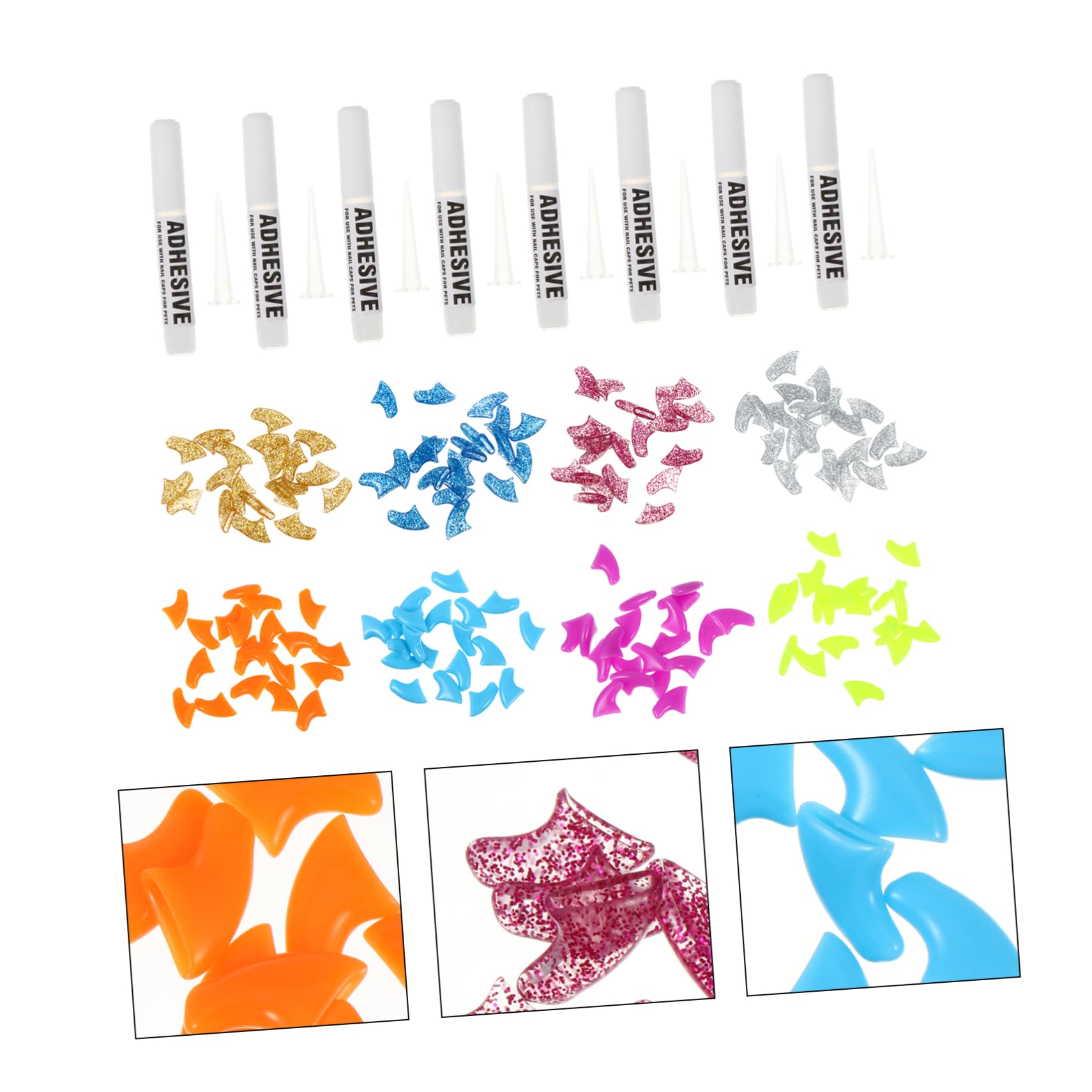 POPETPOP 480 Pièces Ensemble D'ongles pour Animaux De Compagnie Animal De Compagnie Animaux Domestiques Casquette Griffe De Chat Fournitures pour Animaux Gel De Silice Assorti