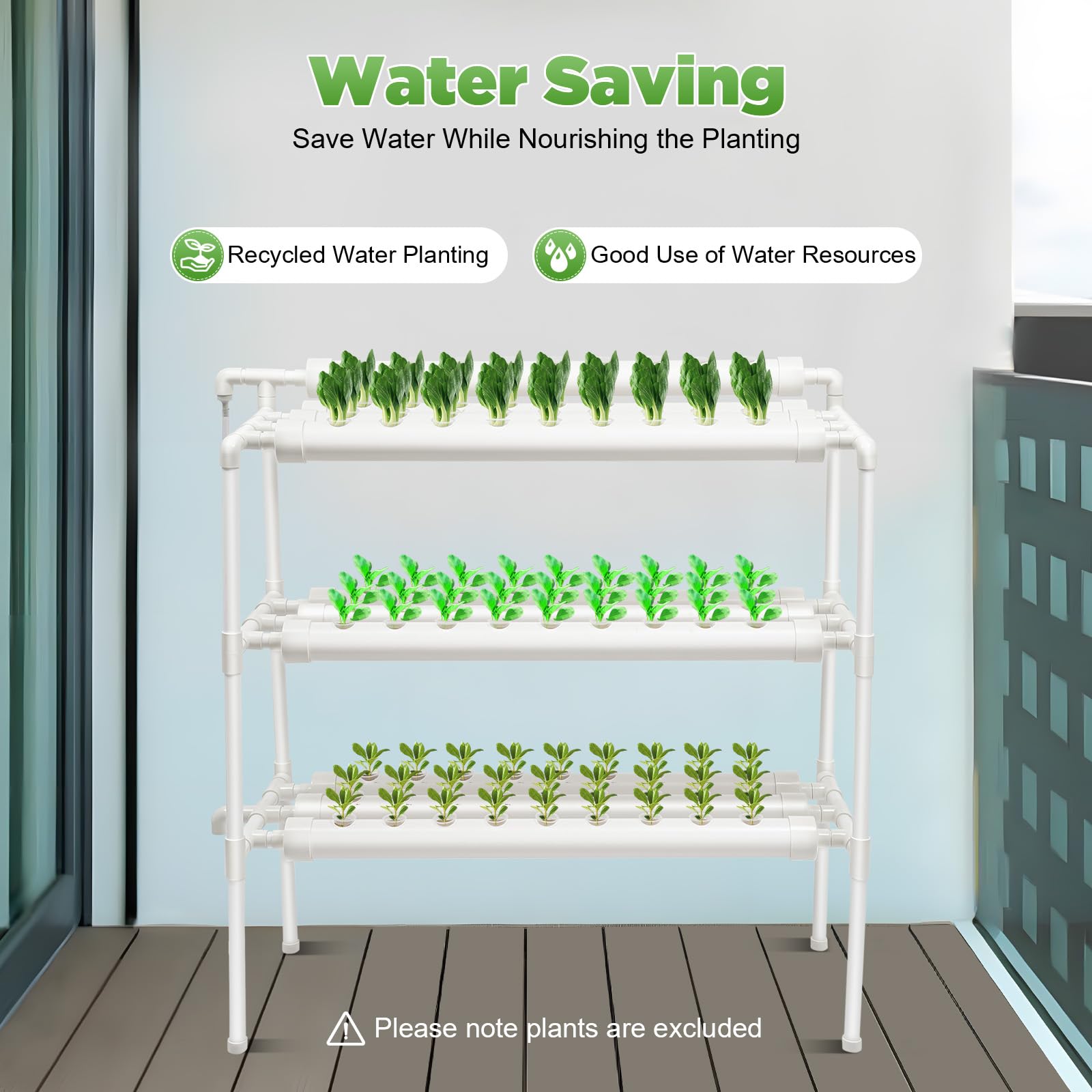 Sistema di irrigazione idroponica a 3 strati, sistema di irrigazione idroponica a 90 fori, sistema di irrigazione per piante in vaso, giardino, balcone, serra