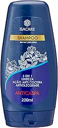 Isacare Shampoo Anticaspa 200ML Anticoceira 3 Em 1 Azul