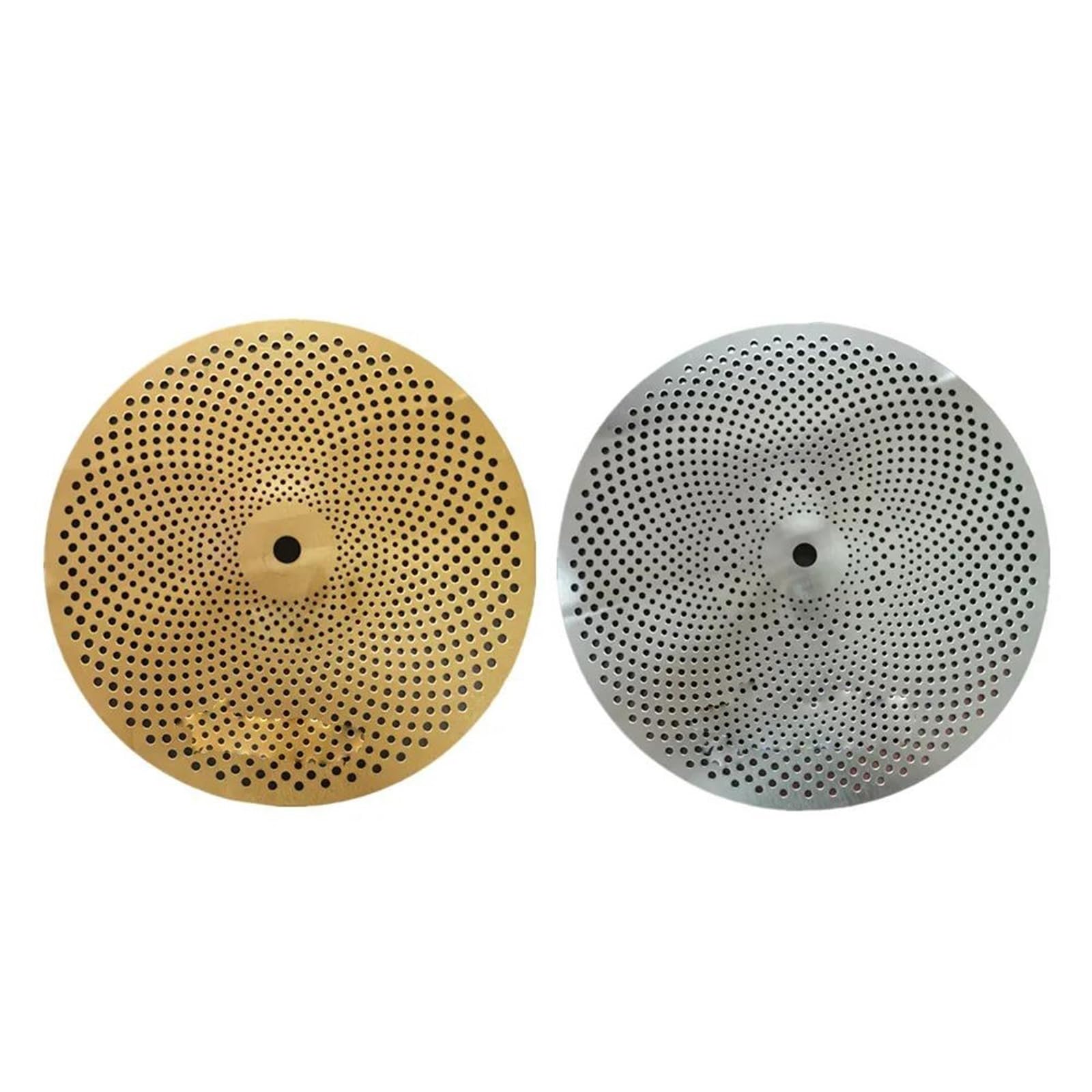 Standard Cymbales Cymbales À Faible Volume Instrument De Musique Hi Hat 14 Pouces Pratique Pour Batterie Jazz Argent Et Or(Silver)