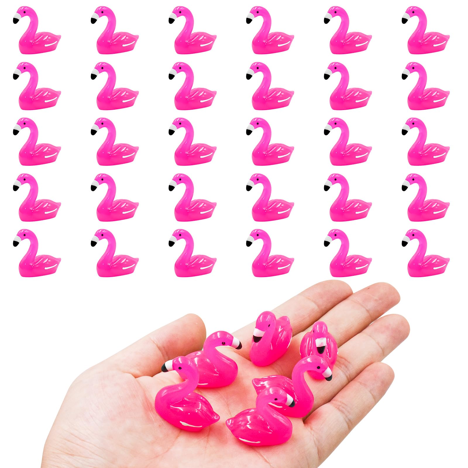 HOMICO 30PCS Mini Resin Flamingo Ducks Mini Resin Animals Flamingo Decor Tiny Animals for Aquarium Home Garden Dollhouse Cake Decoration Birthday