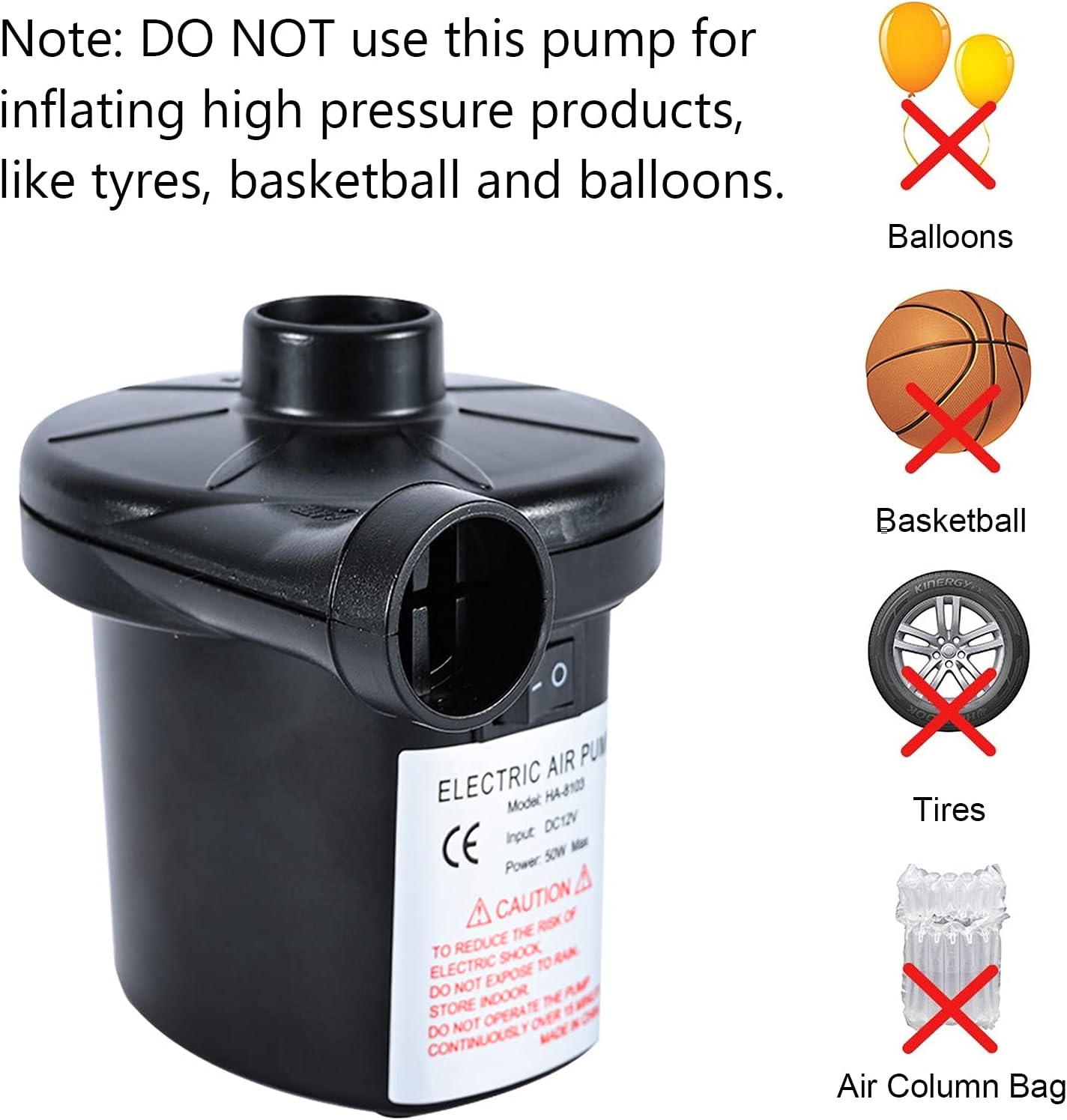 Galapara Electric Air Pump,Electric Air Pump with 3 Nozzles Portable Quick Air Pump for Inflatables Air Mattress Air Bed Pool Toy Swimming Ring : Home & Kitchen