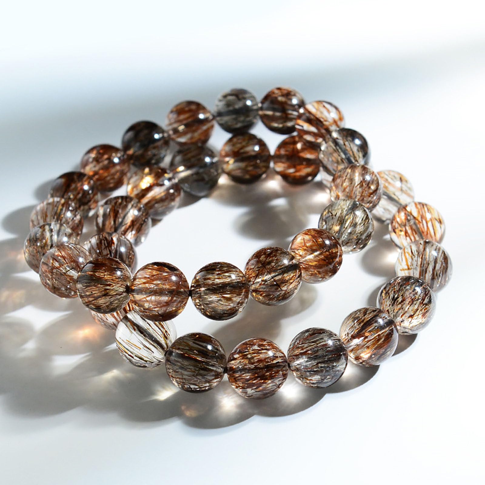 11mm, Heilende Perlenarmbänder für Damen und Herren, natürliches Schwarzgold-Super-Seven-Quarz-Stretcharmband, Kristallsteinarmband, Perlen, Edelsteinarmband als Geschenk