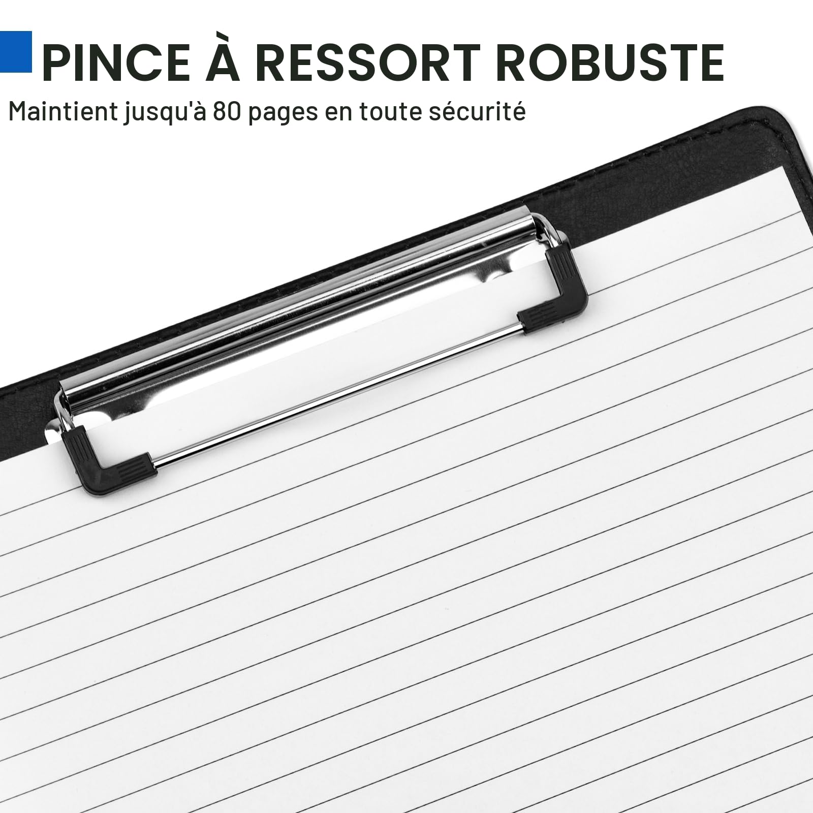 Porte Documents A4, Porte bloc A4 à rabat avec pince pour tenir les documents, Range Documents, Trieur Organiseur Portfolio Planchettes Porte-formulaires