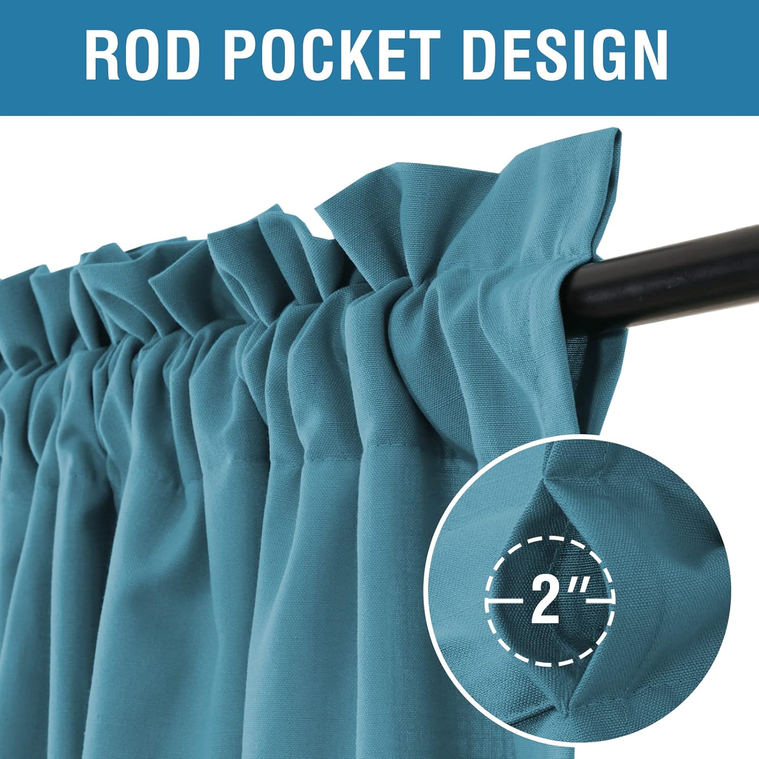 Buy H.VERSAILTEX Kitchen Curtains 45 inch Length 2 Panels Set Linen