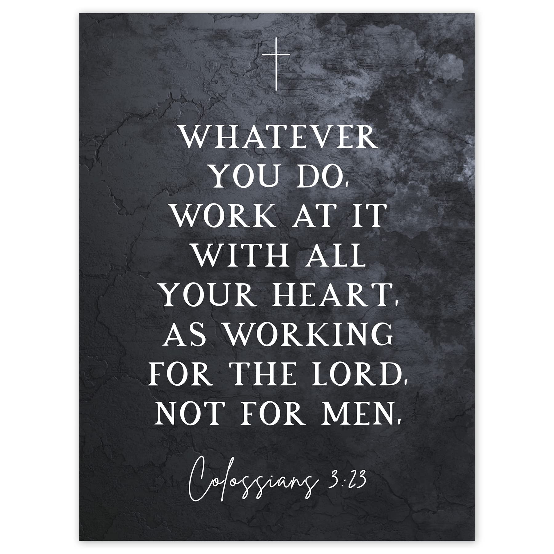 Artery8 Colossians 3:23 Whatever You Do Work At it With All Your Heart Christian Bible Verse Quote Scripture Typography Large Wall Art Poster Print Thick Paper 18X24 Inch