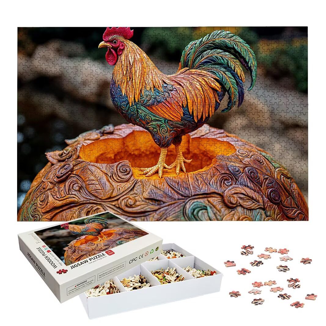 Puzzle 5000 Piezas, Puzzle Pollo de Madera para Adultos, Regalos -2498