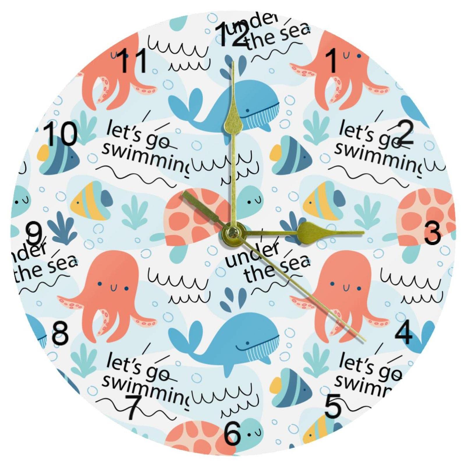 Horloge murale colorée sans tic-tac pendule murale silencieuse pour école