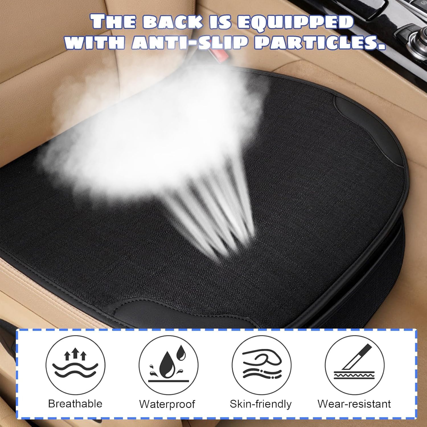 Coussin pour siège Auto pour Toyota Auris Touring Sports 2 E180 Facelift I 2015-2019, Coussin Auto antidérapant, fraîche Protection Lin, Confortable Housse Noire,3 PCS