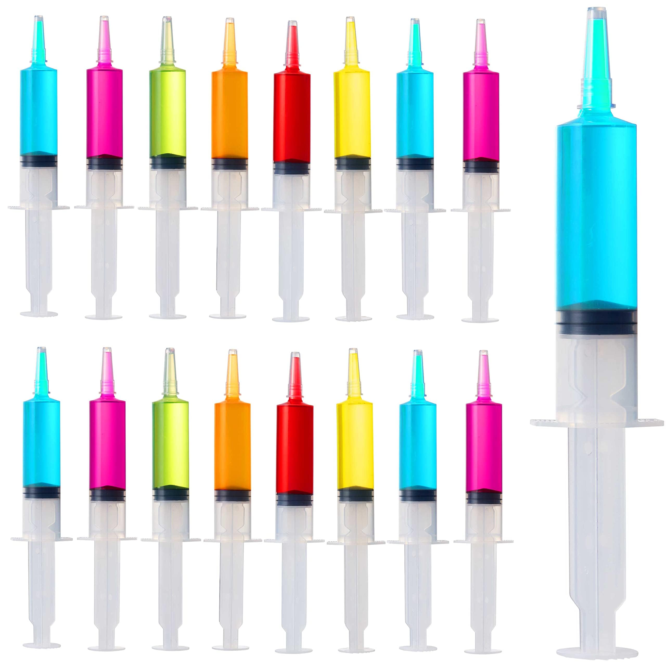 THE TWIDDLERS 100 Large Shot Syringes 60ml, Reusable Double Shot Glasses for Jello Jelly Cocktails, 18cm / 7" - Perfect for Christmas, Halloween, Birthday Party - Food Safe — image 1