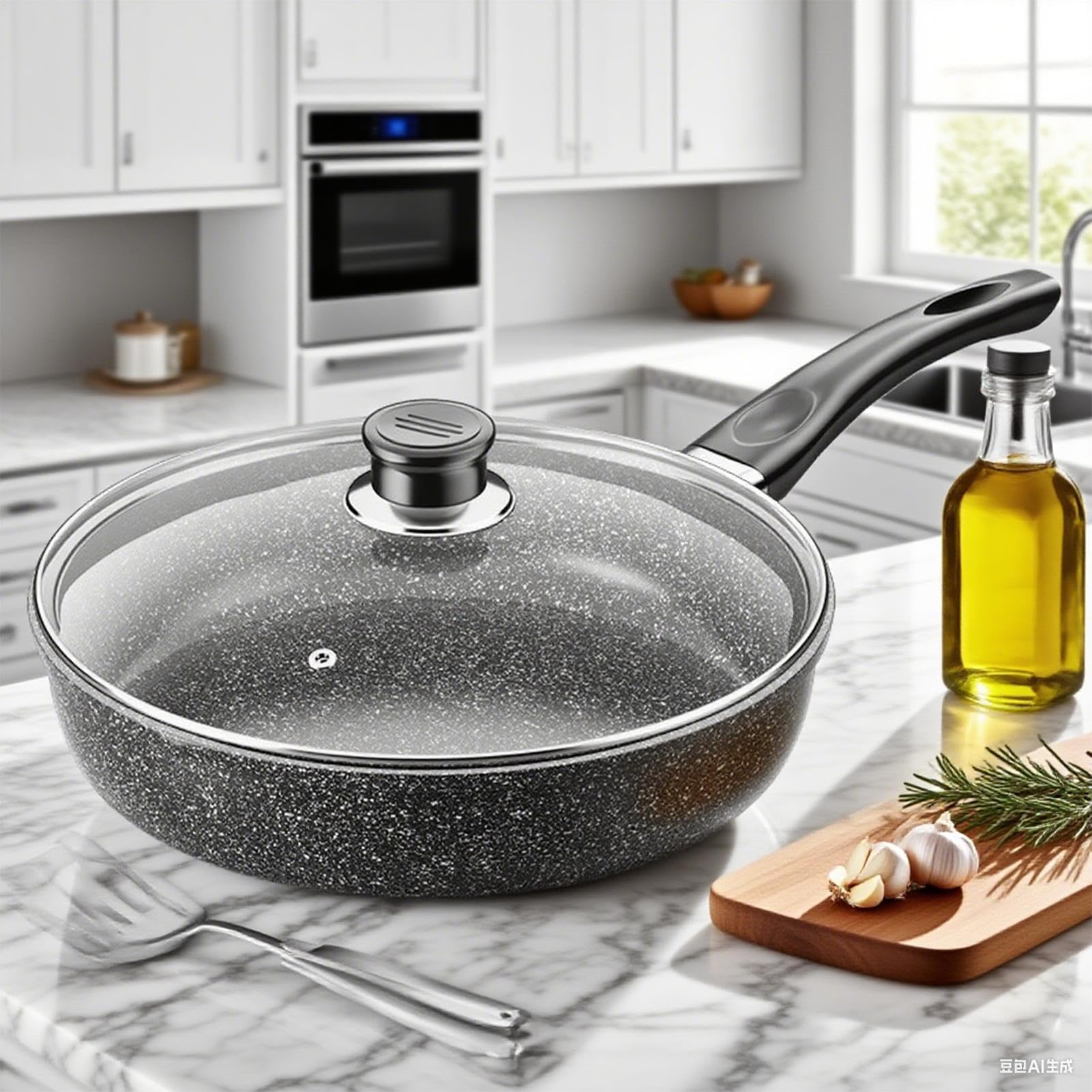 Generico Non Stick Frying Pans, Metal Cookware Set, Kitchen Supplies for Induction Ceramic Stove Cooktop Omelet Egg Fish Steak Apartment Cooking Tool for Home Restaurant Meal Prep